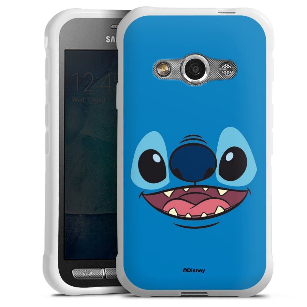 DeinDesign Handyhülle Lilo & Stitch Disney Offizielles Lizenzprodukt Stitch Closeup, Samsung Galaxy Xcover 3 Silikon Hülle Bumper Case Handy Schutzhülle