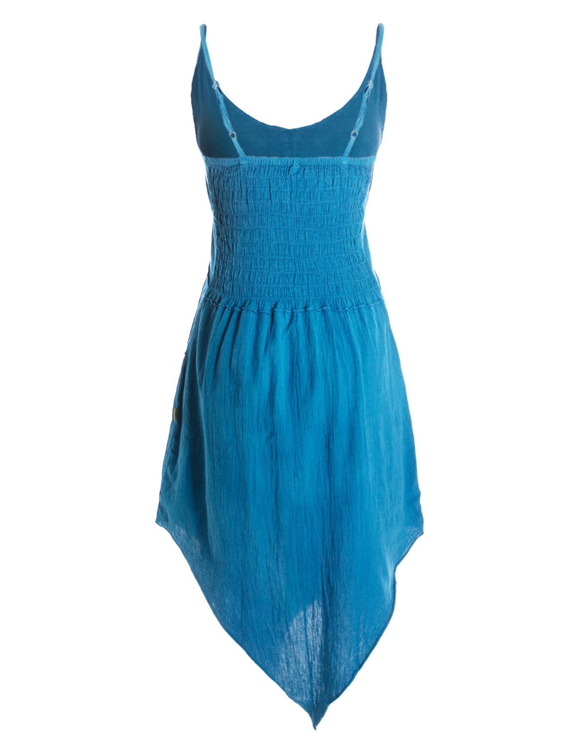 Vishes Zipfelkleid Elfenkleid Damen Asymmetrisch Zipfelsaum Spaghettiträger Boho Alternative Mode, Boho, Hippie, Ethno, Festival