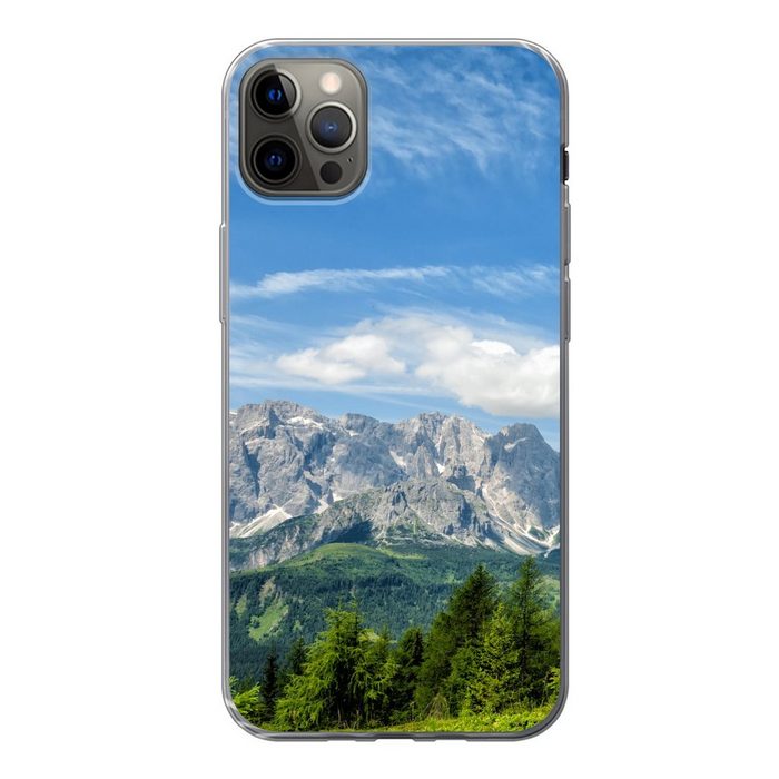 MuchoWow Handyhülle Alpen - Berge - Gras Handyhülle Apple iPhone 13 Pro Max Smartphone-Bumper Print Handy