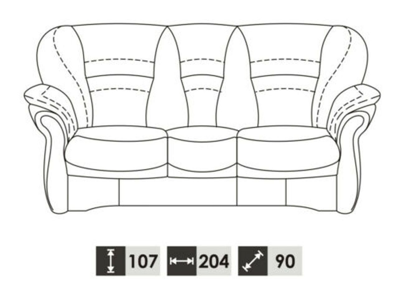 Sofa Relax Polster Sitz 3 3-Sitzer, JVmoebel Leder Dreisitzer Sitzer Sofas Couchen