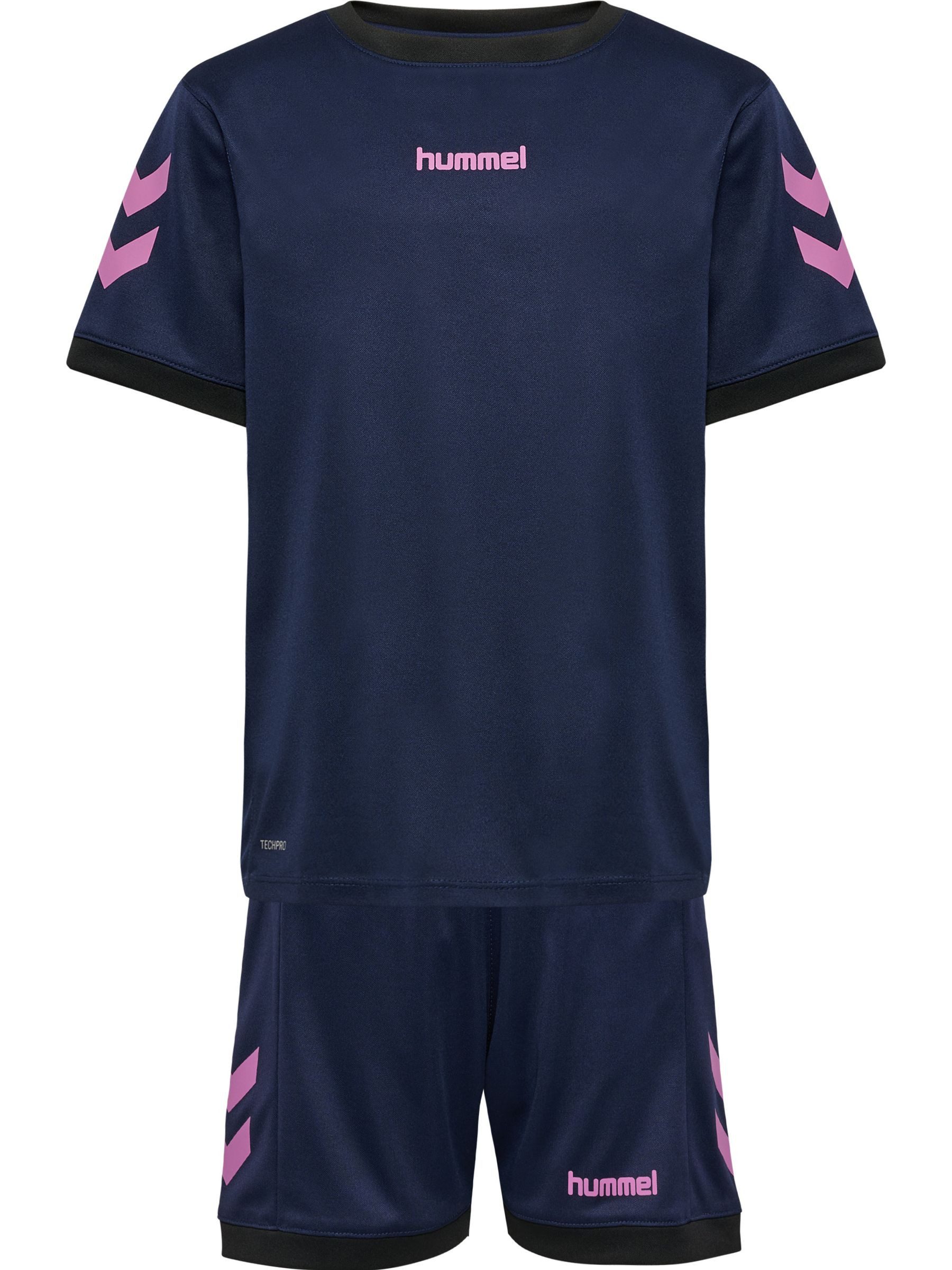 hummel Trainingsanzug Kontrastwinkel Logodetail Rundhals für Unisex Kinder (2-tlg), Recyceltes Material, Nachhaltig, Elastischer Bund, Zweiteilig