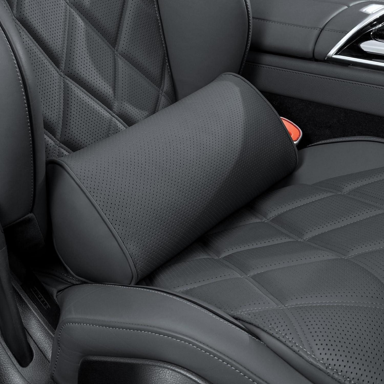 LuxusKollektion Lendenkissen Lendenkissen Auto Rückenkissen Leder Black Lumbar Support 1P