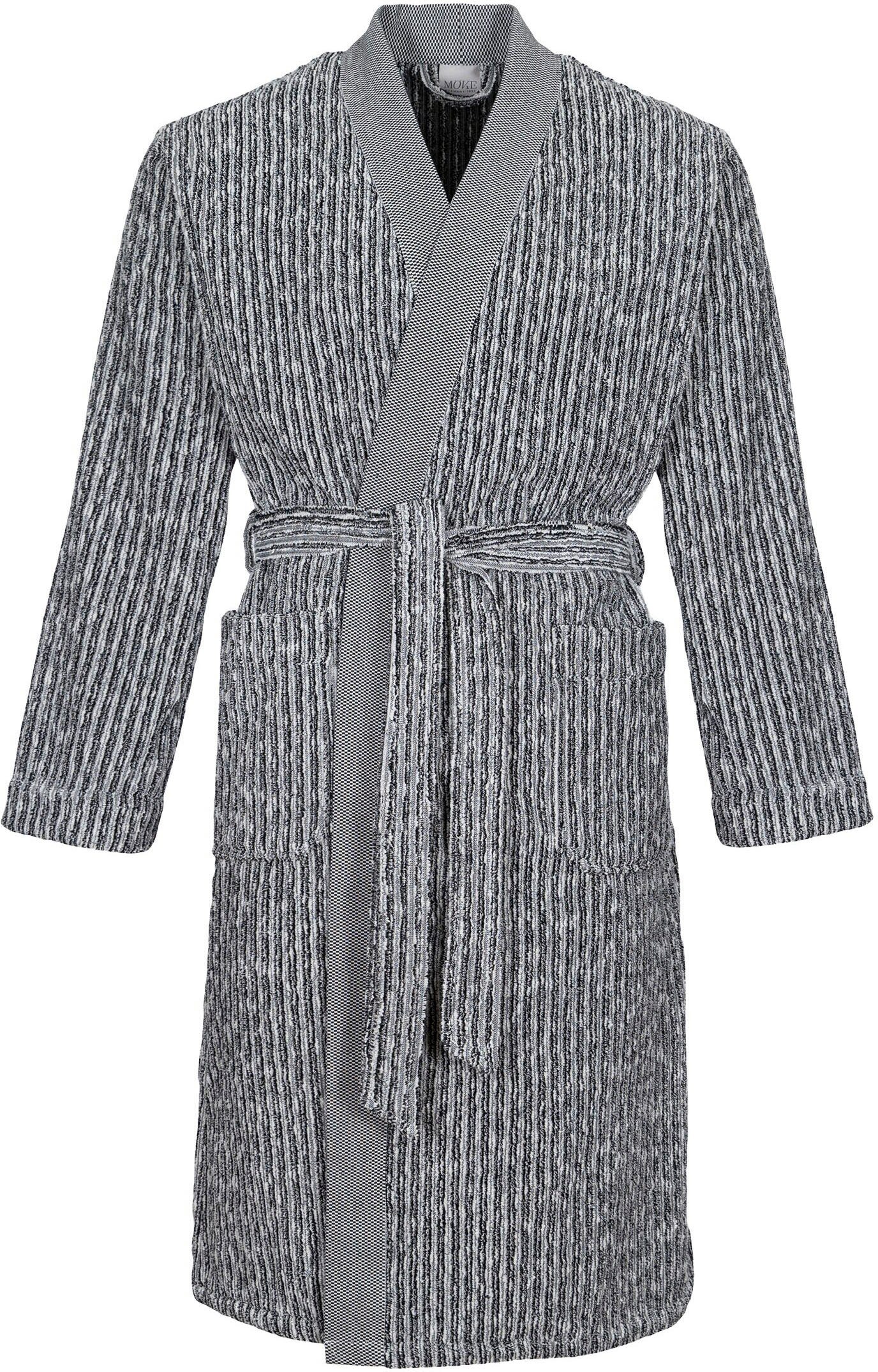Möve Unisex-Bademantel Brooklyn, ideal für Sauna & Spa, Hotelbademantel, Morgenmantel, Langform, Kimono-Kragen, Gürtel