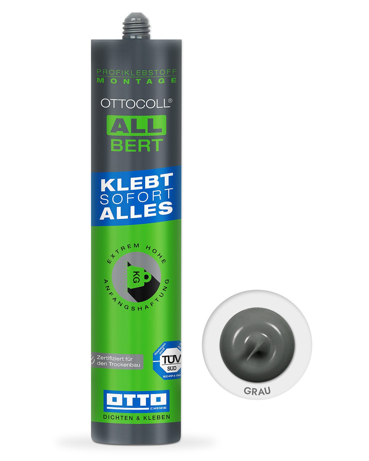 OTTO-Chemie Klebstoff Ottocoll Allbert 290ml - Der ultrastarke Universal-Klebstoff, Extrem hohe Anfangshaftung, Zertifiziert für den Trockenbau