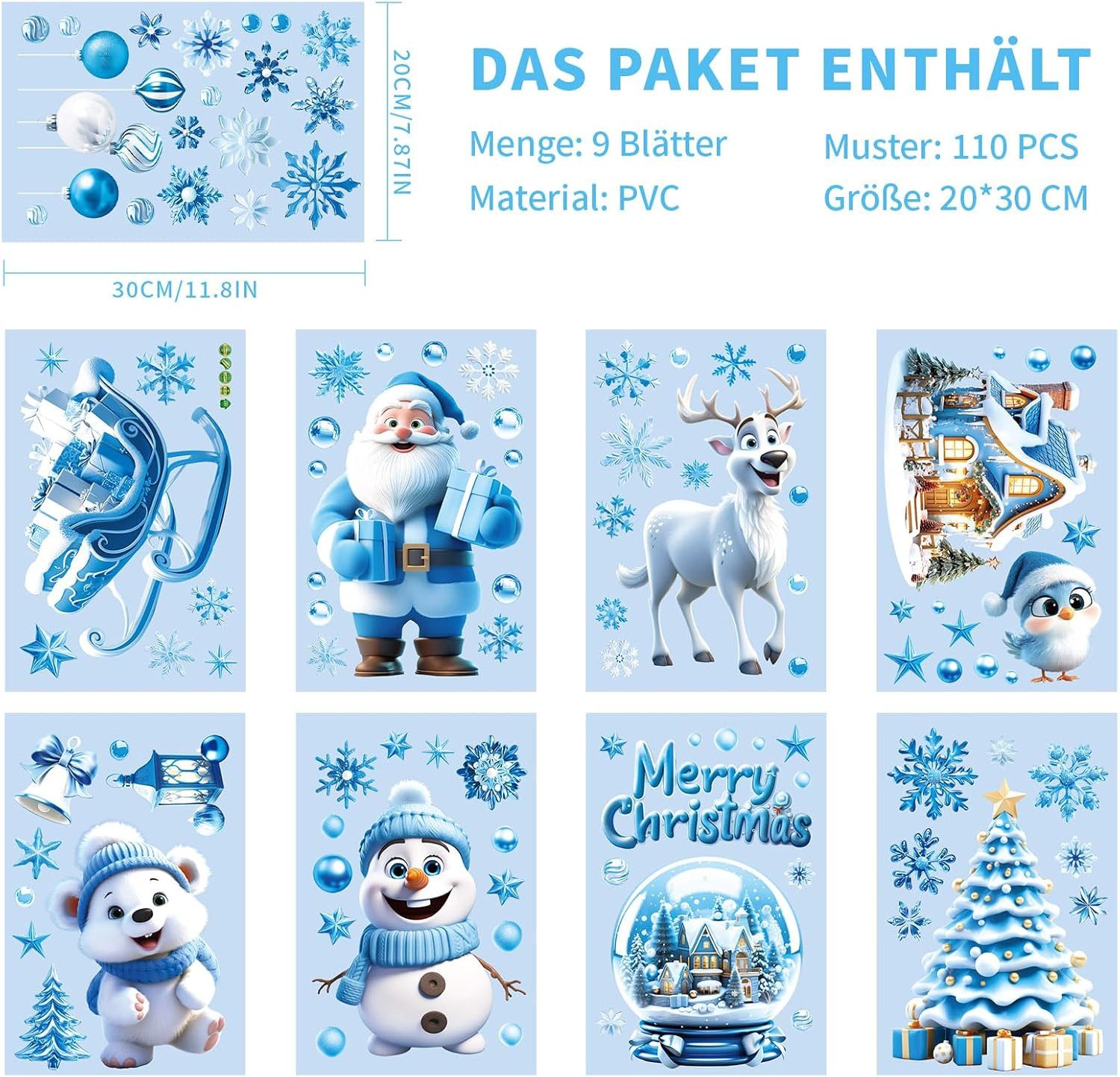 FELIXLEO Fenstersticker Fensterbilder Fensterdeko Weihnachten Selbstklebend günstig online kaufen