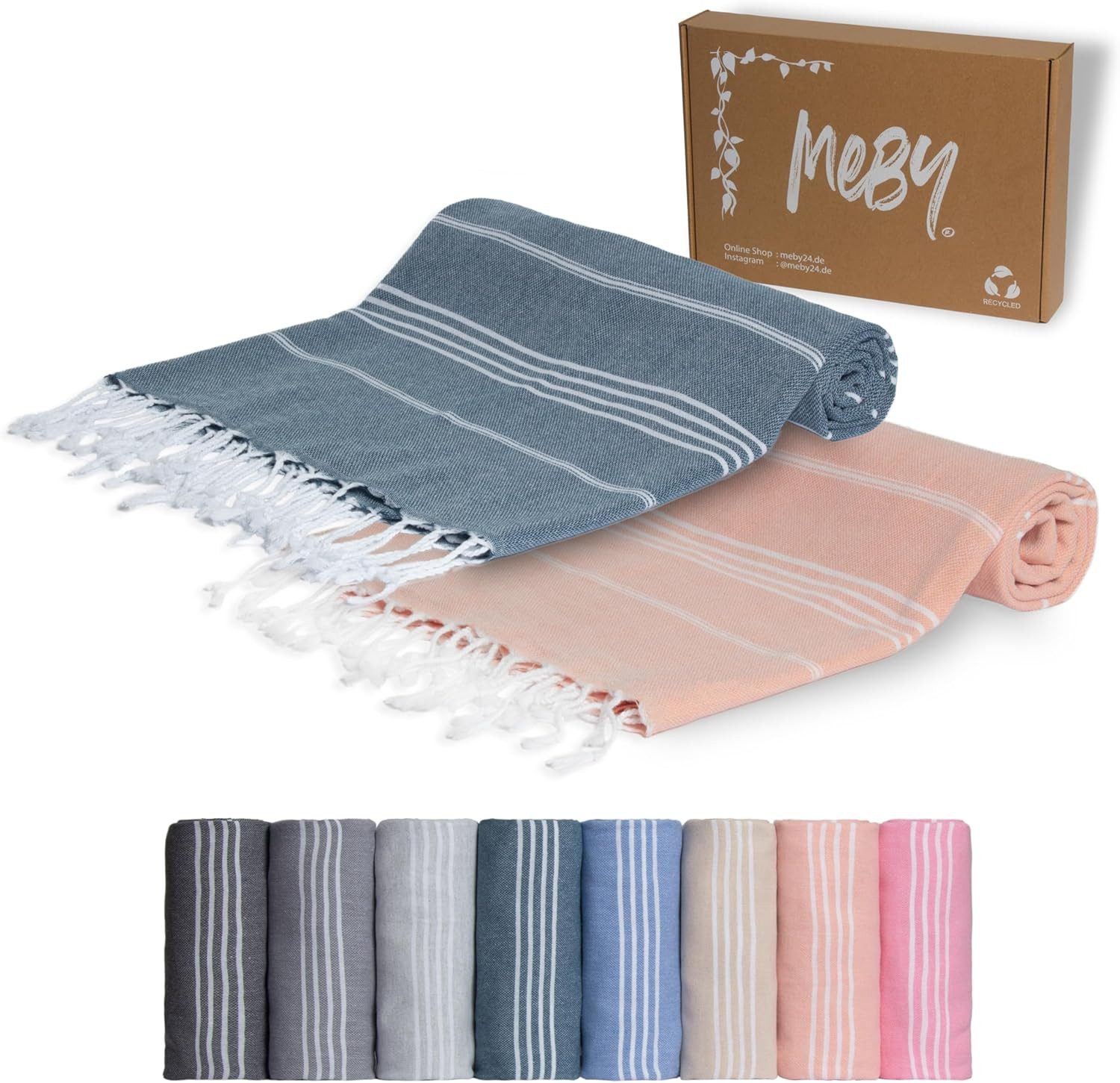 livessa Strandtuch Meby Baumwolle Strandtuch - Saunatuch - Turkish Hamamtuch - Badetuch, Baumwolle, 100 % Baumwolle - 100x200 cm