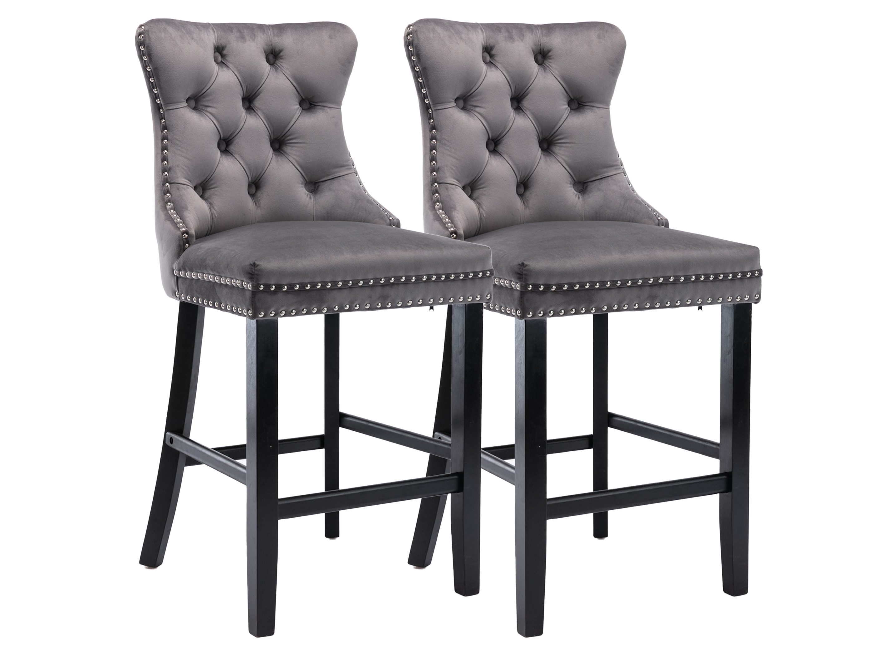 SeedWave Barhocker Mit Rückenlehne, 2er-Set Samt Barstuhl mit Verstellbaren günstig online kaufen