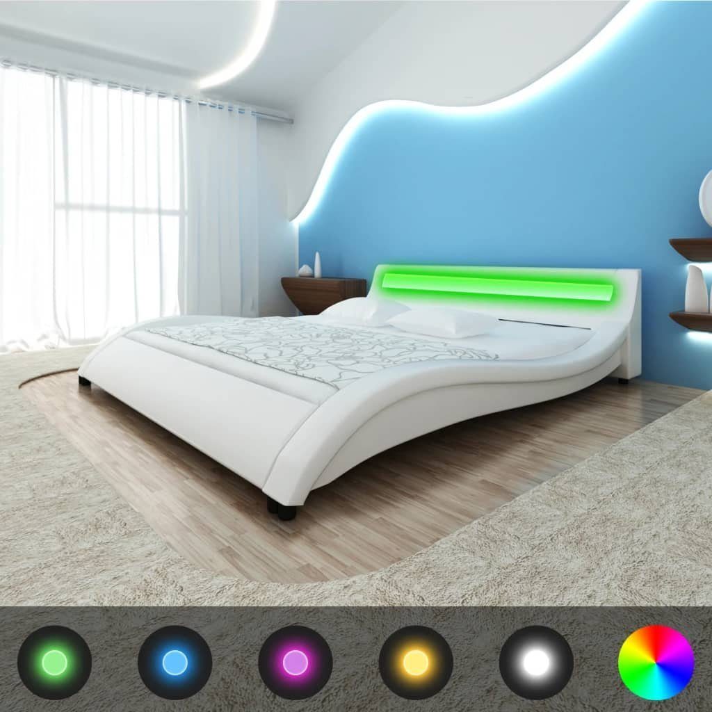 Lattenrost, »Bett mit Matratze LED Weiß Kunstleder 180×200 cm«, vidaXL  online kaufen | OTTO