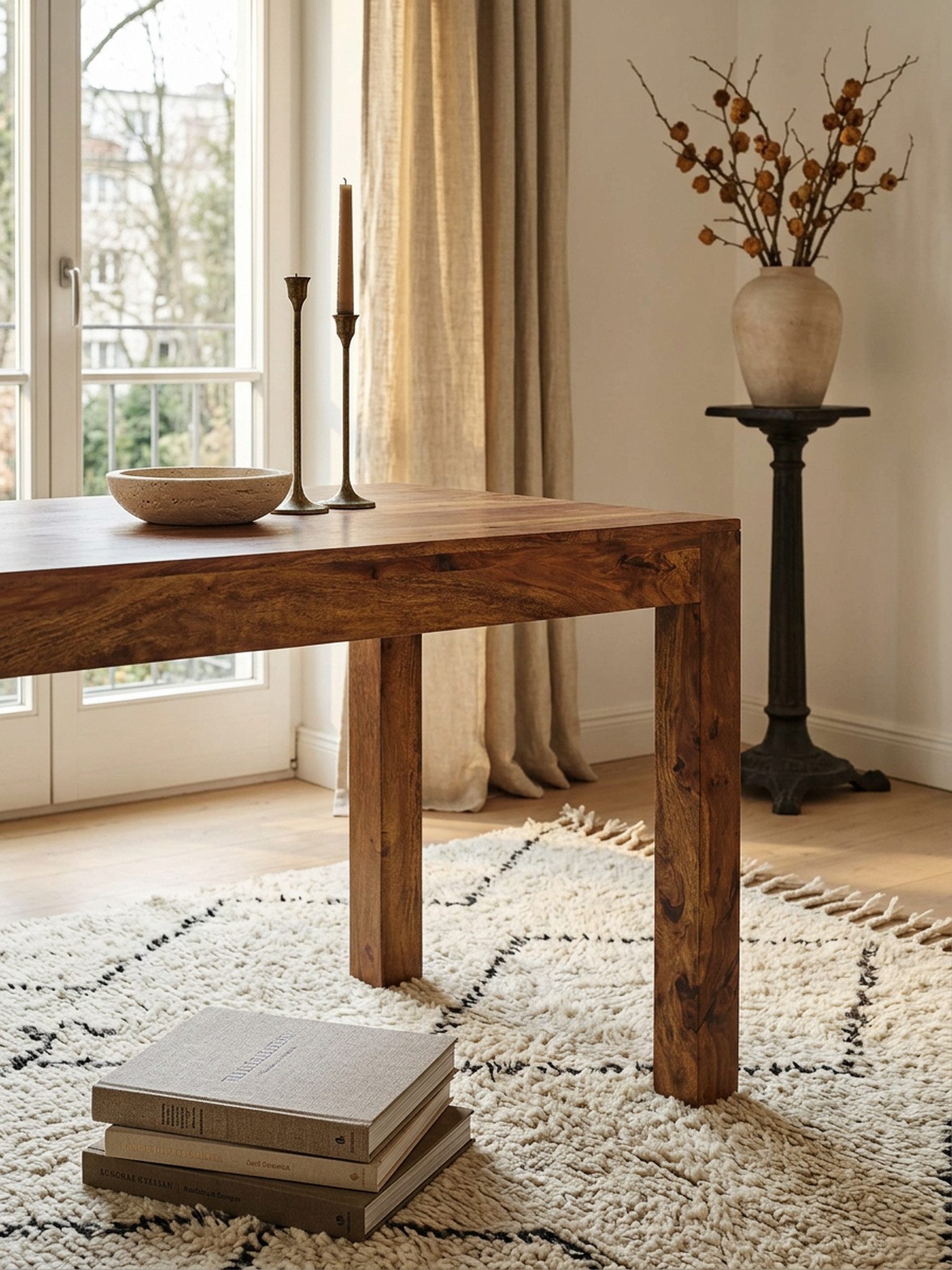 KADIMA DESIGN Esstisch Esszimmertisch MUMBAI 160x80x76 cm Massivholz Esstisch Holztisch (Speisetisch Holz), Zeitlos, Küchentisch Rechteckig, Holztisch Esszimmer Schlicht, Großer