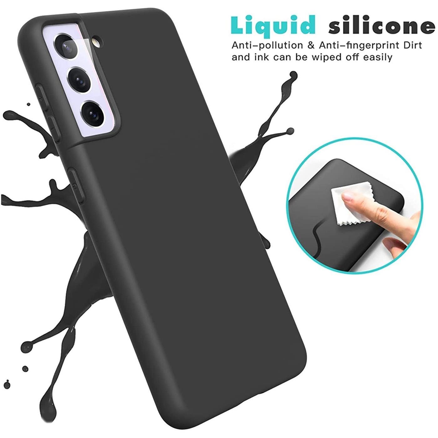 CoolGadget Handyhülle Silikon Case für das Samsung Galaxy S21 Slim TPU Cover 6,2 Zoll, Weiche Schutz Hülle mit Innen Fleece aus Stoff Handy Tasche