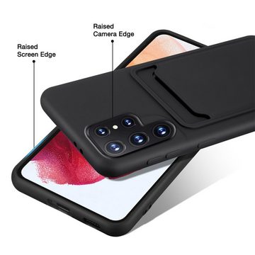 CoolGadget Handyhülle Card Case Handy Tasche für Samsung Galaxy S24 Ultra 6,8 Zoll, Silikon Slim Schutzhülle mit Kartenfach für Samsung S24 Ultra 5G Hülle