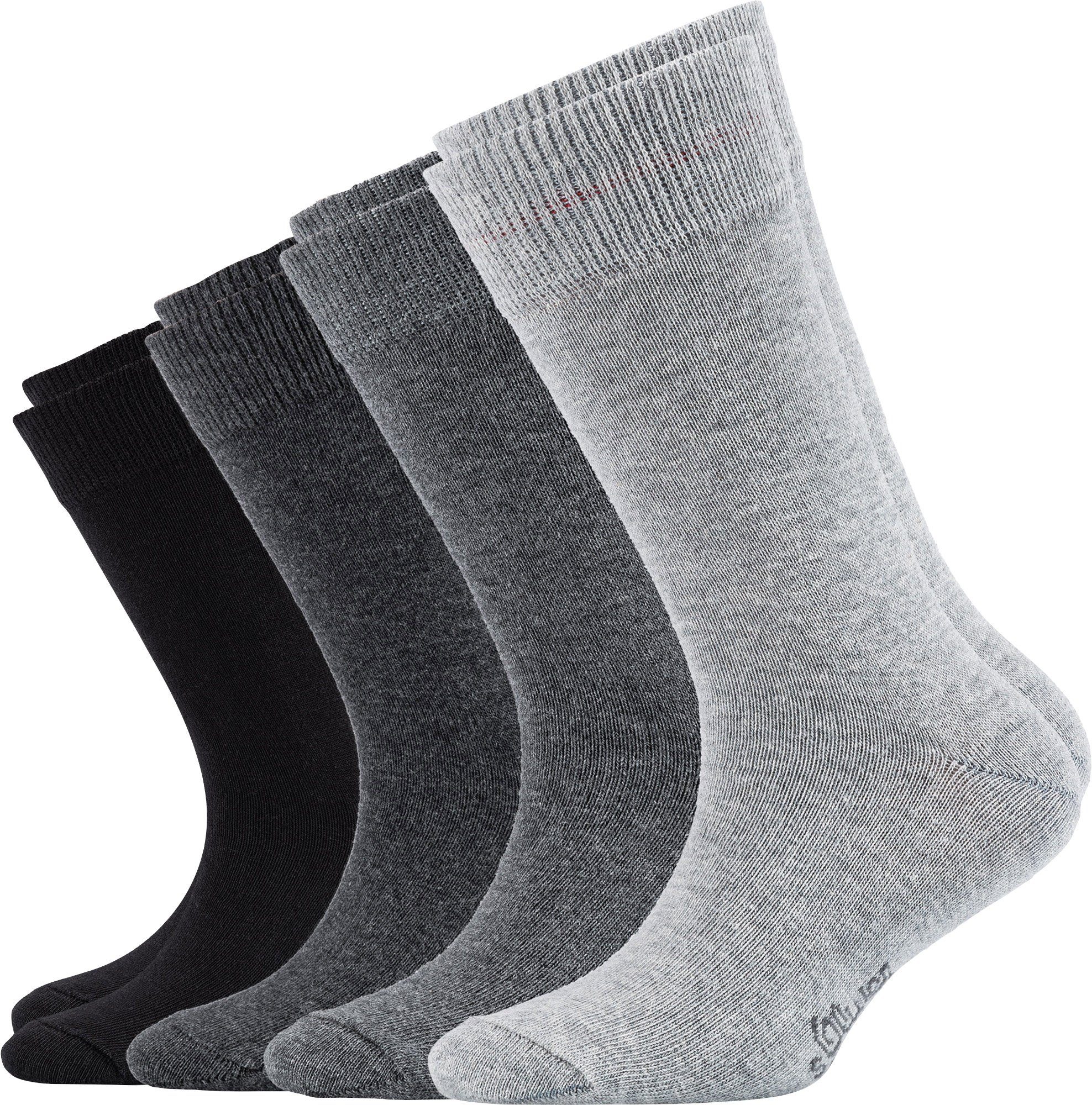 s.Oliver Socken Kinder-Socken 4 Paar Uni grau/schwarz