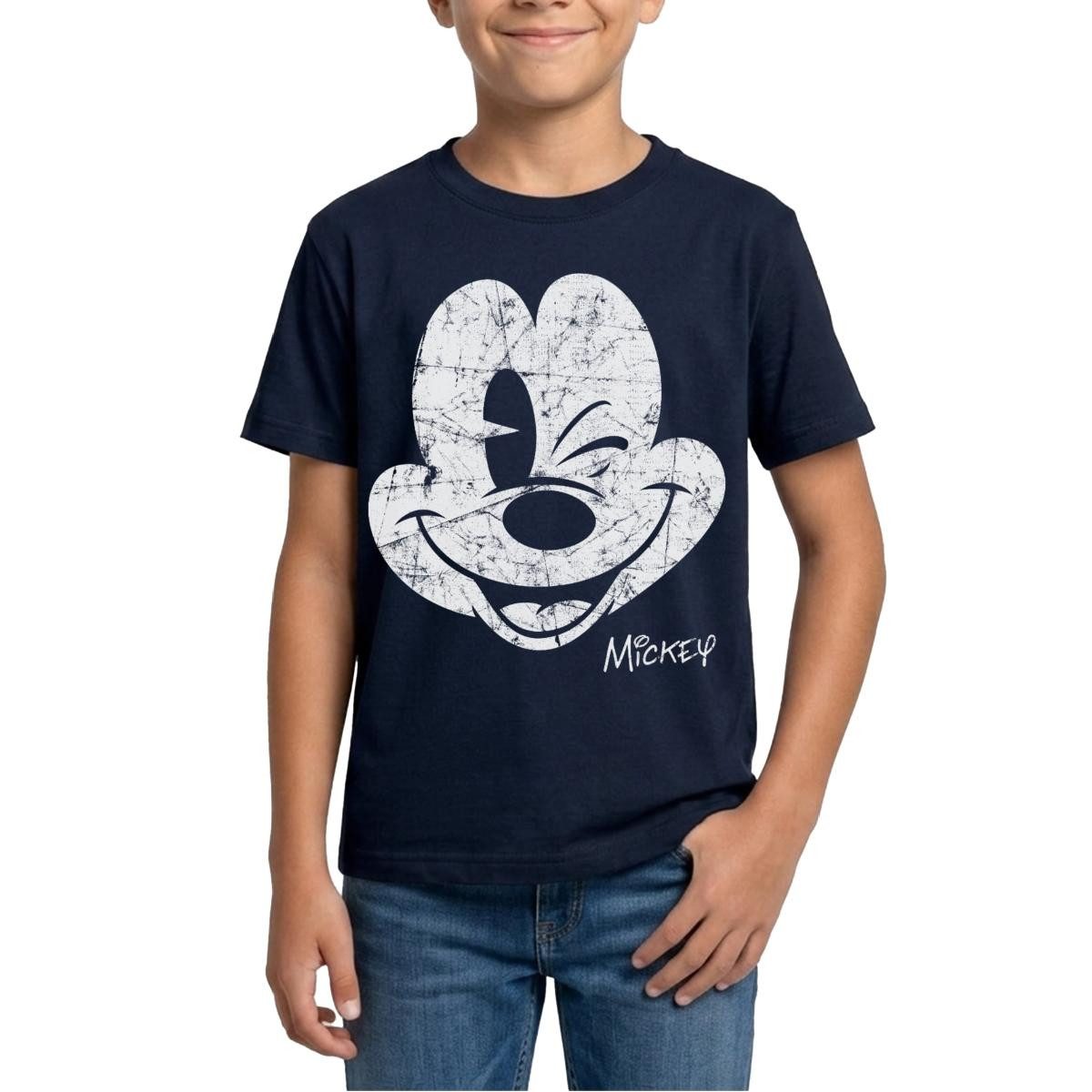 T-Shirt Mickey & Minnie Retro Mickey Mouse Zwinkernd Teenager T-Shirt