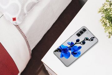 MuchoWow Handyhülle Blaue Orchidee, Phone Case, Handyhülle Samsung Galaxy S21 Plus, Silikon, Schutzhülle
