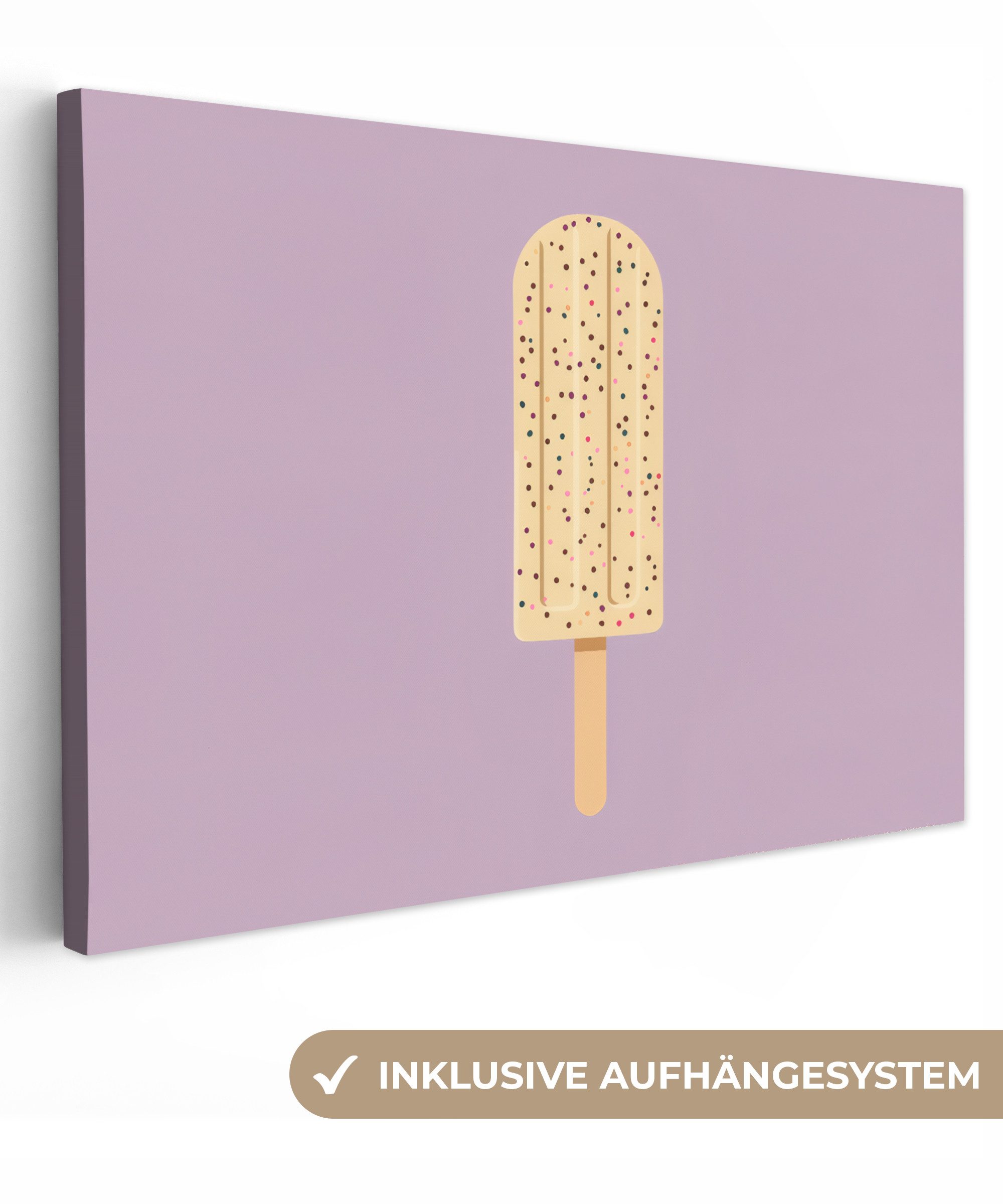 OneMillionCanvasses® Leinwandbild Beige - Eiscreme - günstig online kaufen