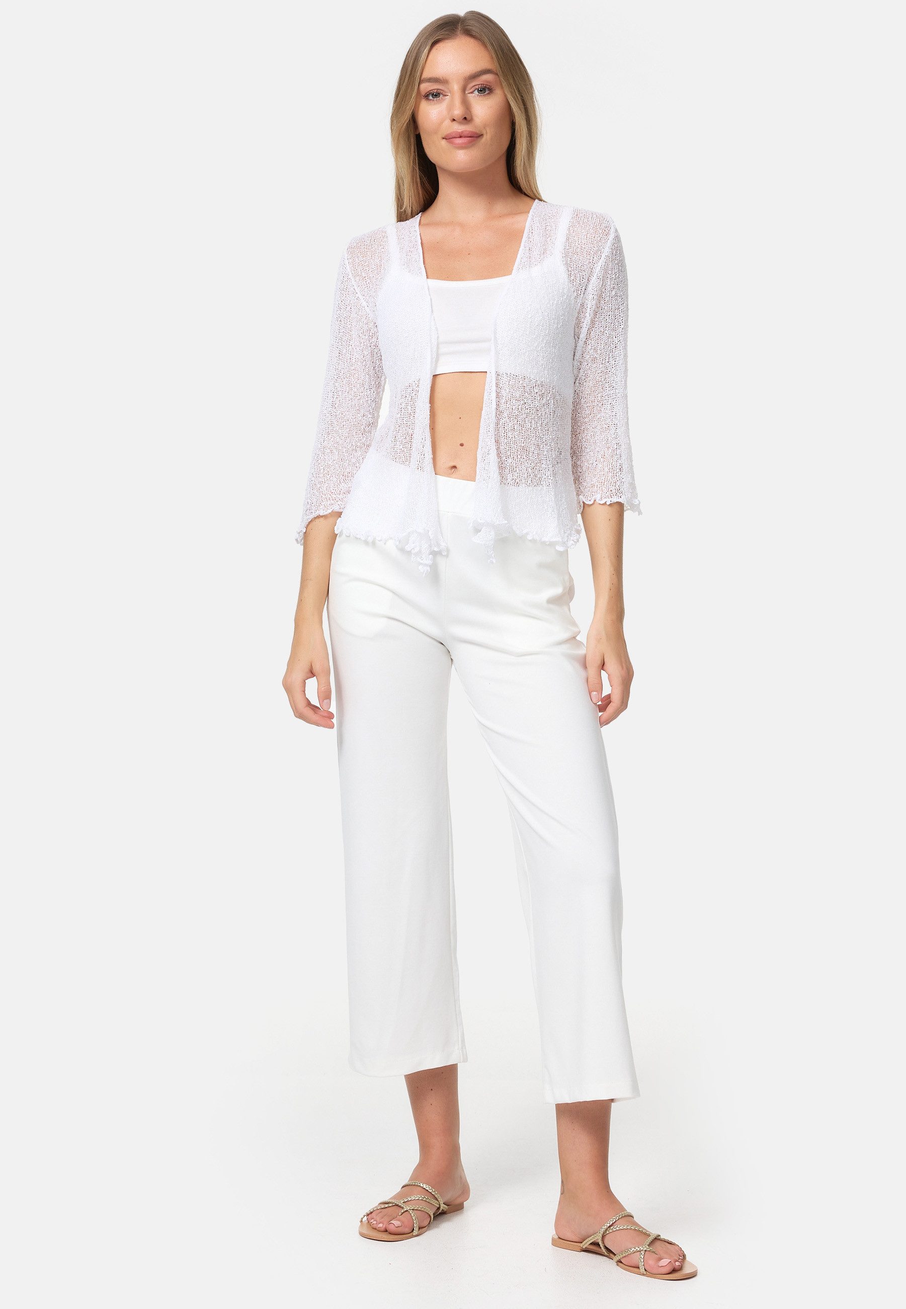 ikat Bolero IKA01 (Sommerlicher angenehm leichter Damen Bolero mit 3/4 Arm)