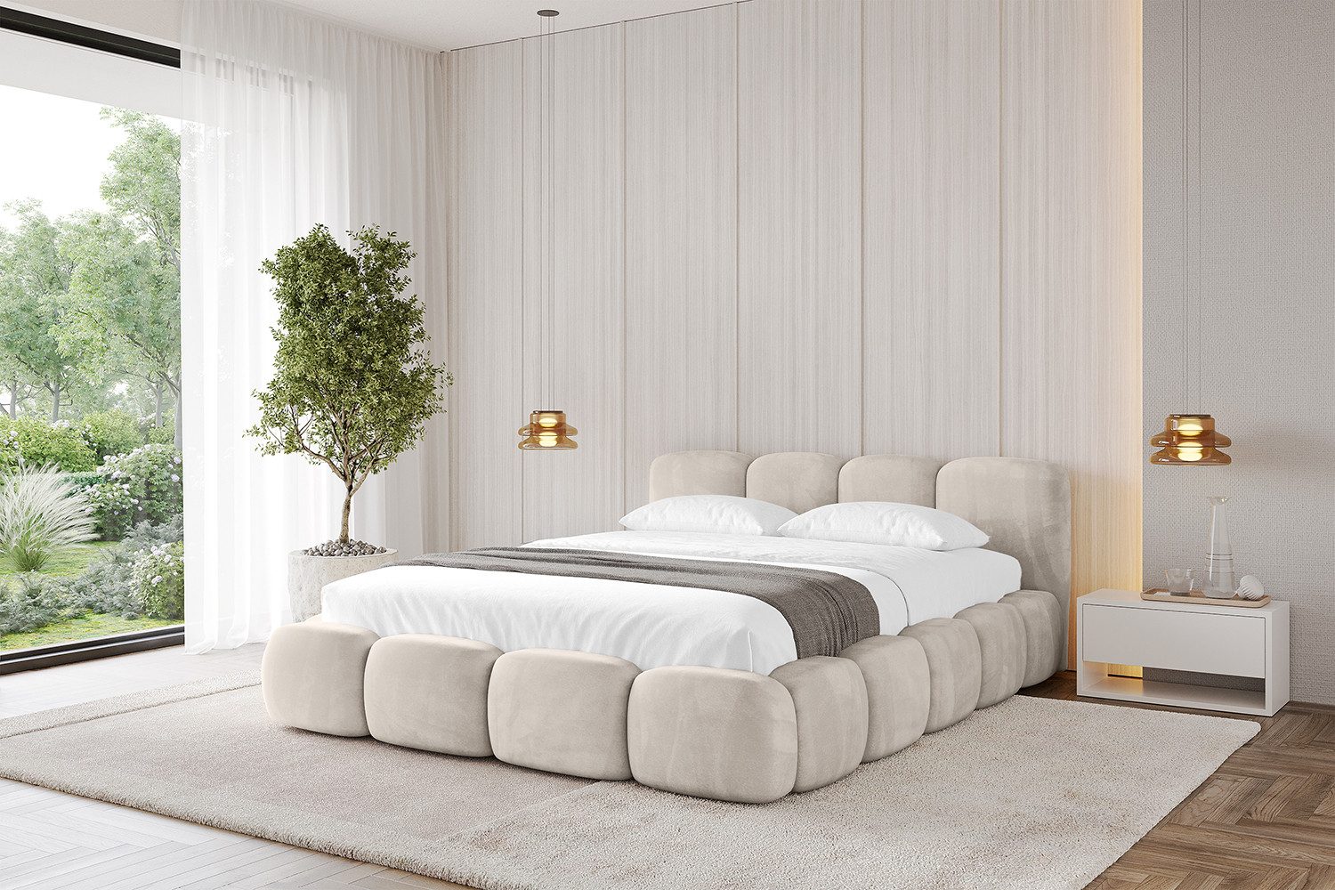 ALTDECOR Polsterbett KALA-v1 (Polsterbett mit Bettkasten und Lattenrost, Bo günstig online kaufen