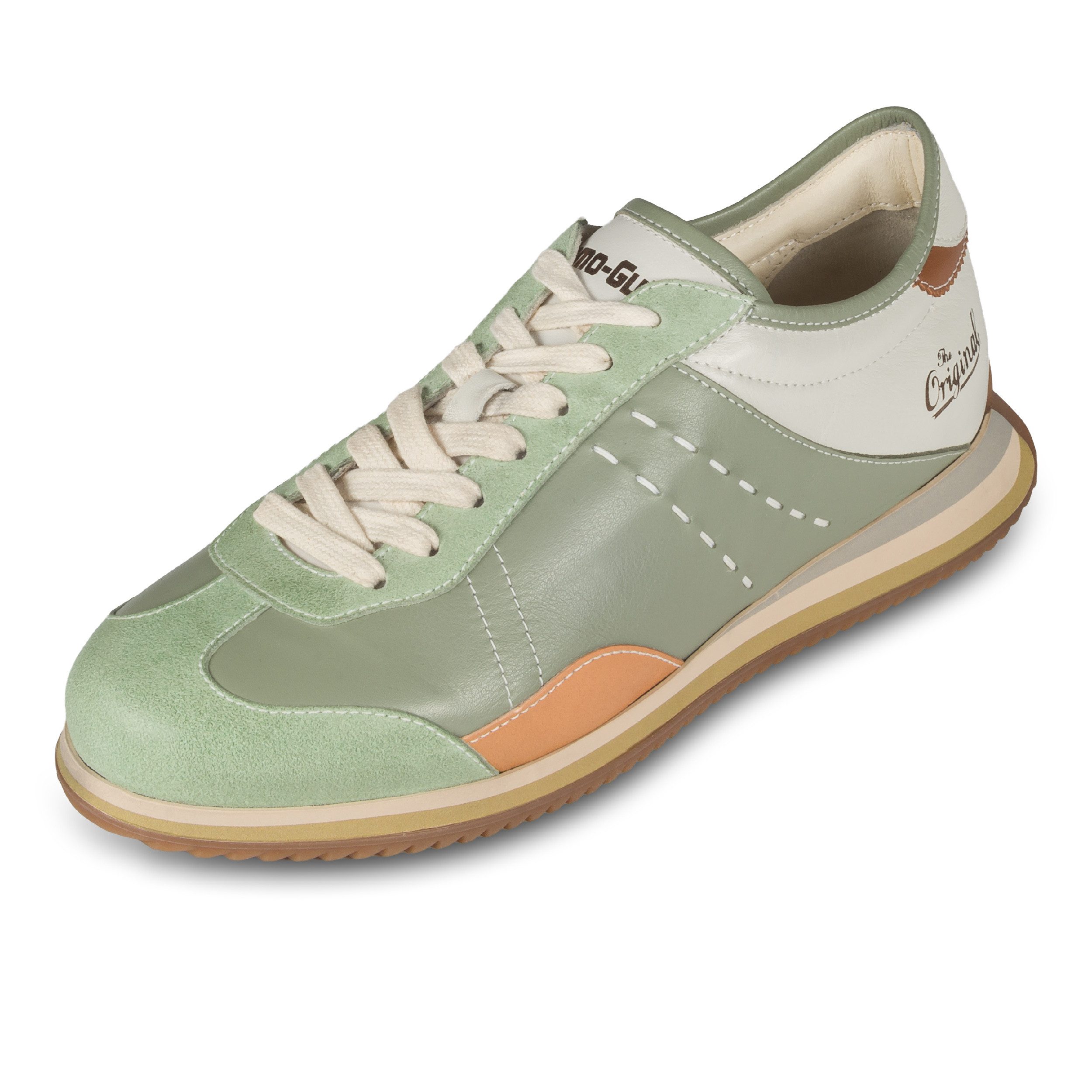 Kamo-Gutsu Herren Sneaker Leder - mint grün (GIRO-006 edera) Retro Sneaker Handgefertigt in Italien