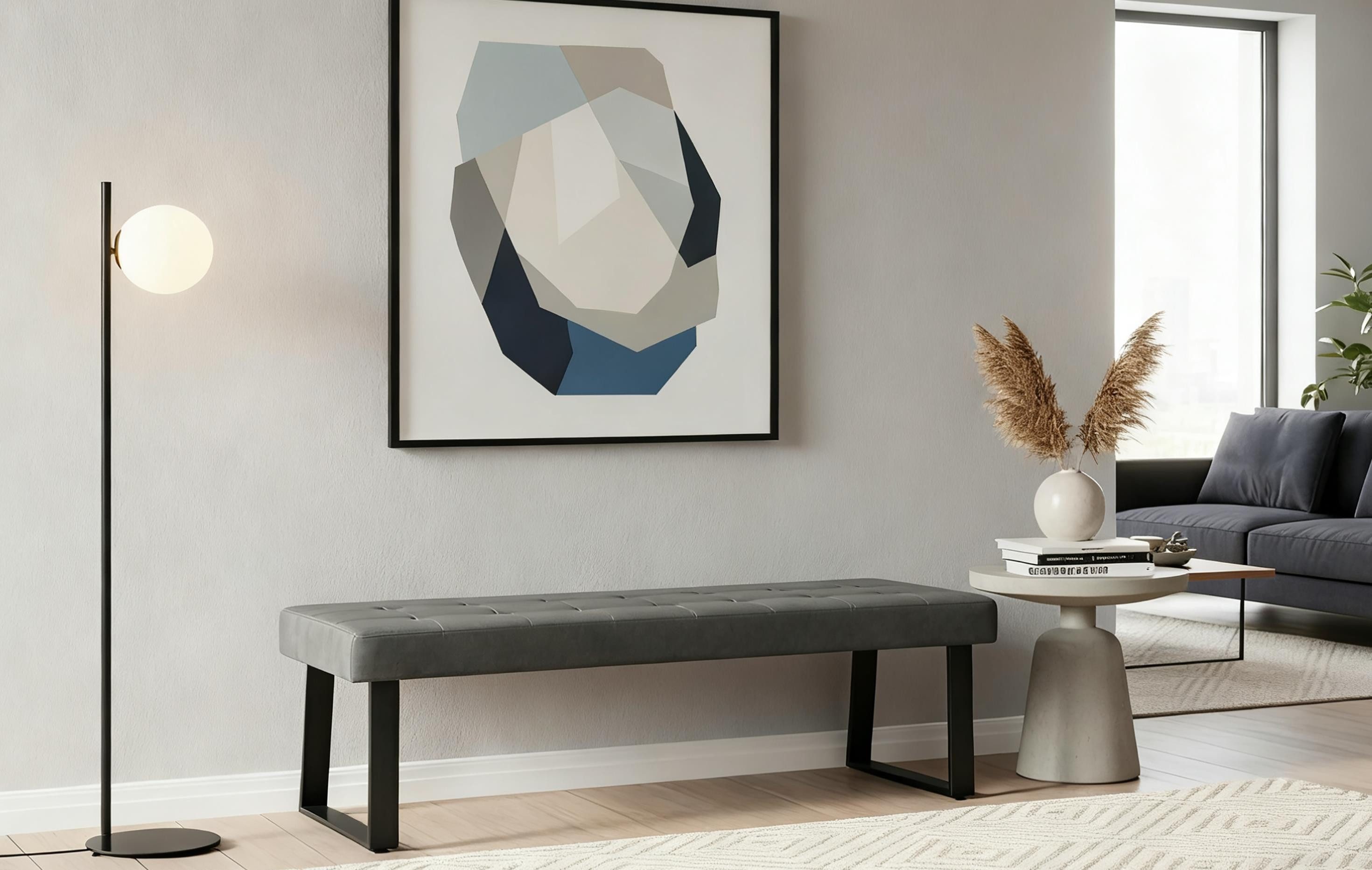 B&D home Essbank SIGFRID (1-St), gepolstert, Metallgestell, mit/ohne Rückenlehne, in 100/120/140/160cm