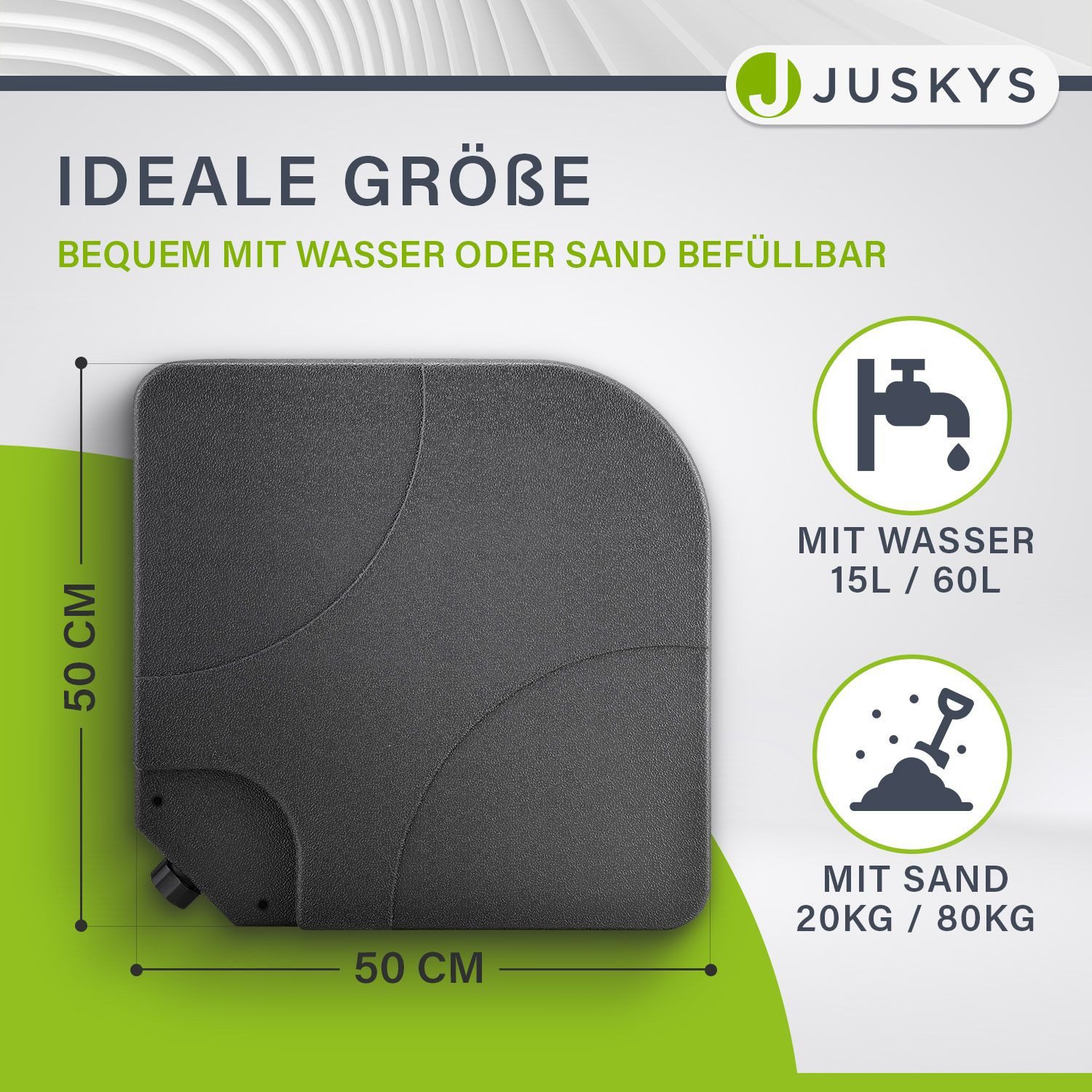 Juskys Schirmständer-Platte Quad, (4-tlg), HDPE Kunststoff, günstig online kaufen