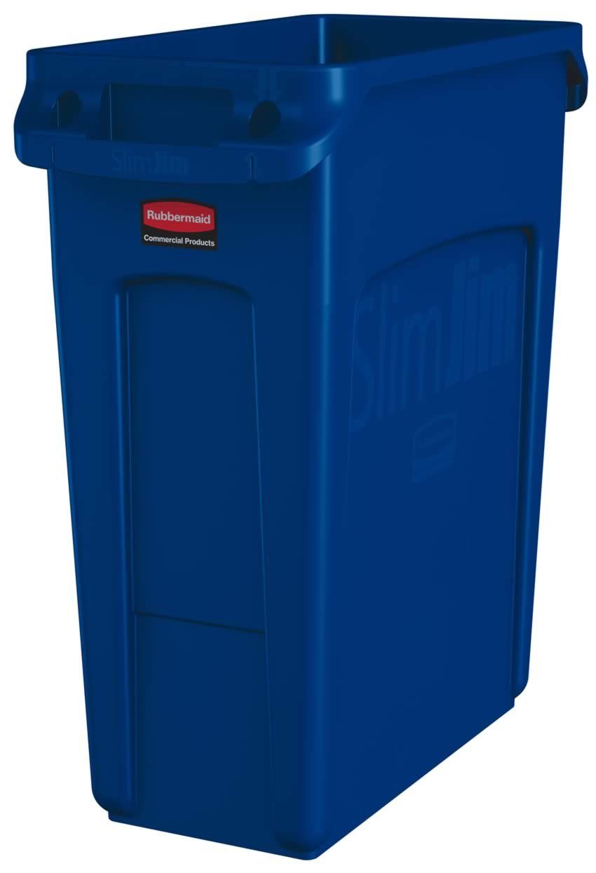 Rubbermaid Mülltrennsystem Rubbermaid Slim Jim® blau 60 l, mit Belüftungskanälen