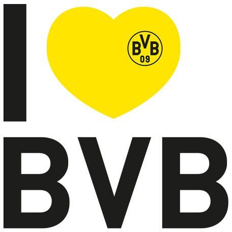 St), entfernbar BVB I love Wall-Art Wandtattoo (1 Fußball selbstklebend,