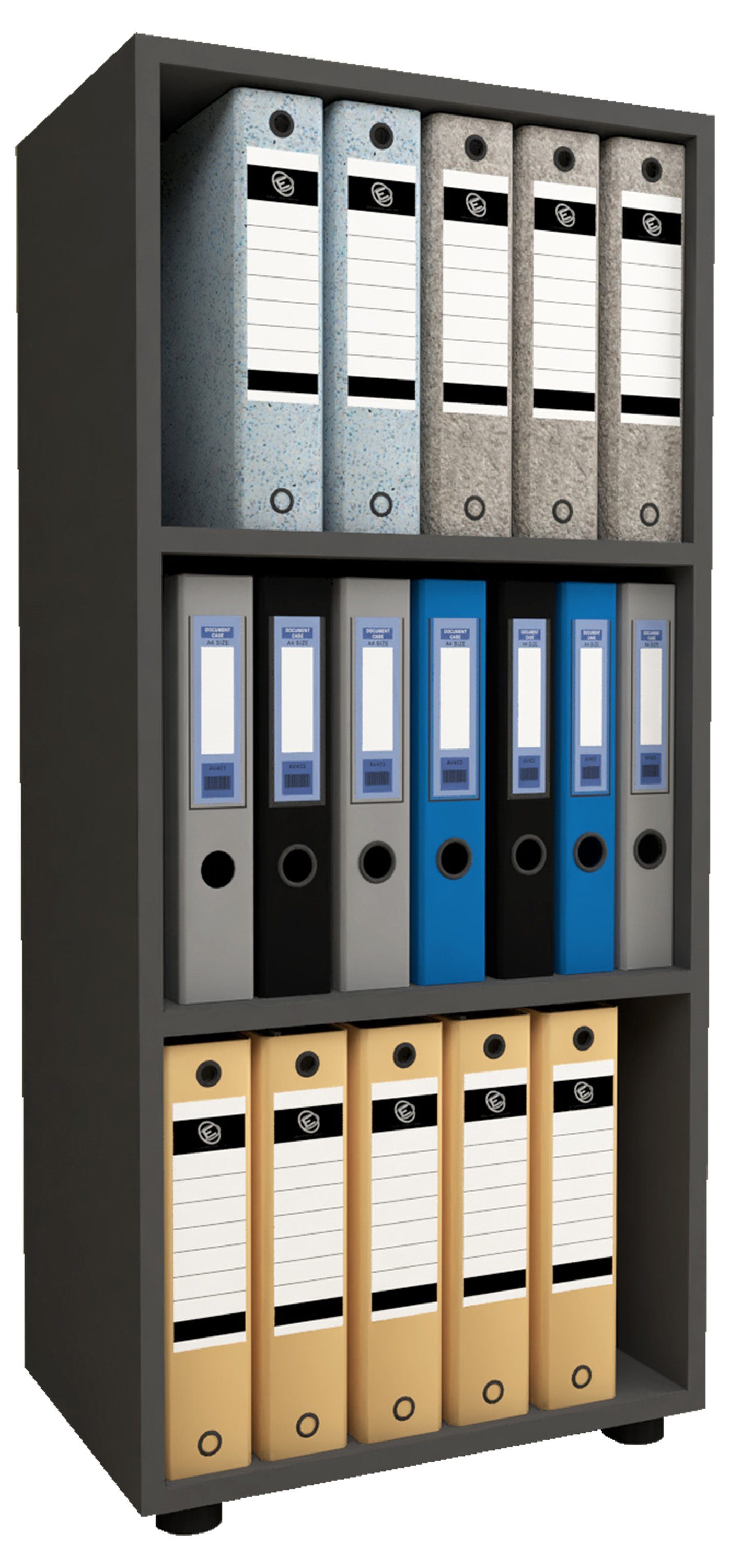 VCM Aktenregal Holz Büro Regal Bücher Ordner Aktenregal Ulas 3f