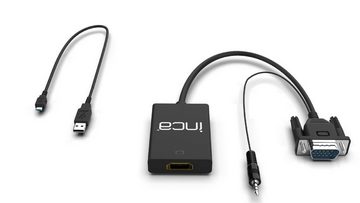 INCA VGA-auf-HDMI-Konverter mit USB-Stromadapter und Audiokabel Audio- & Video-Adapter