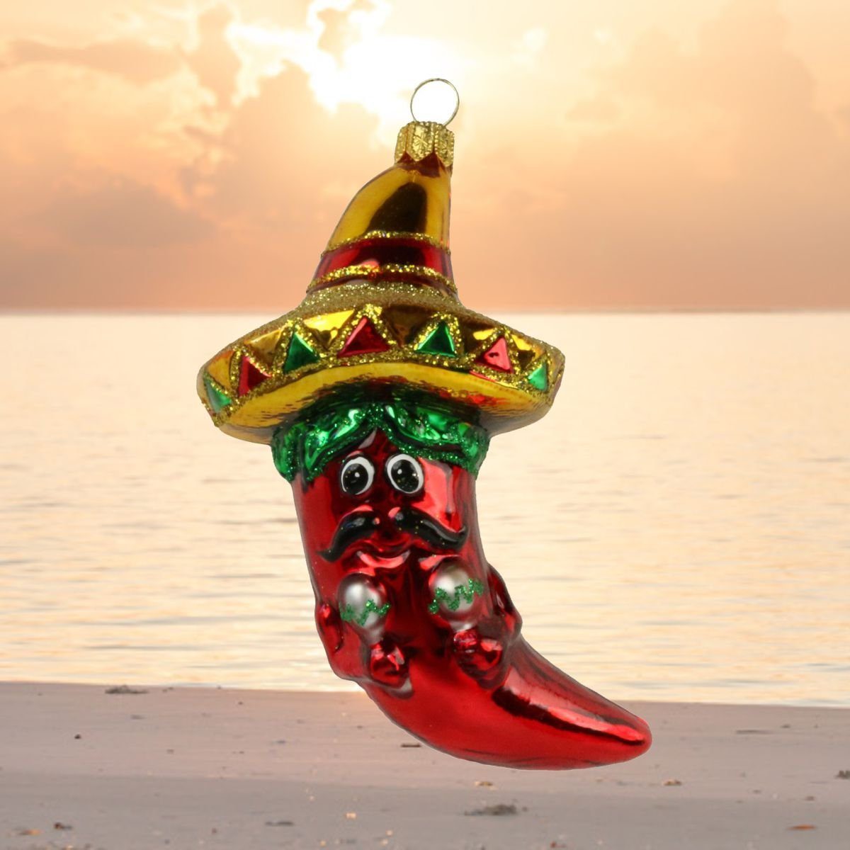 Chili Sombrero Glashänger Christbaumschmuck 440s 440s Schote mit (1-tlg)