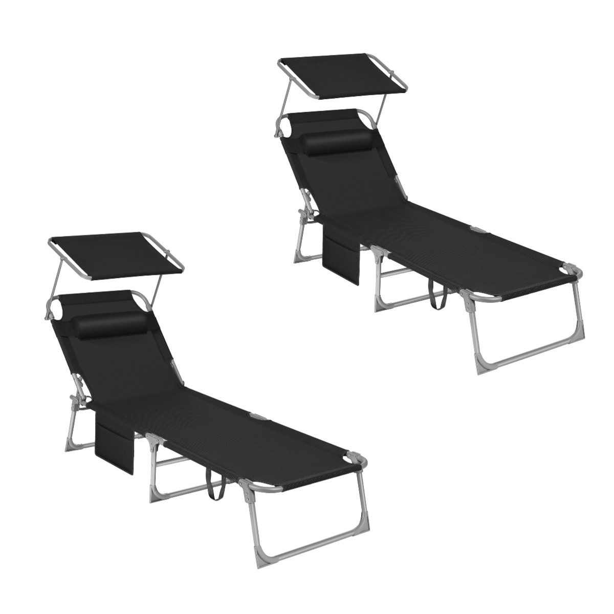 SONGMICS Gartenliege, 2 St., klappbarer Liegestuhl,mit günstig online kaufen