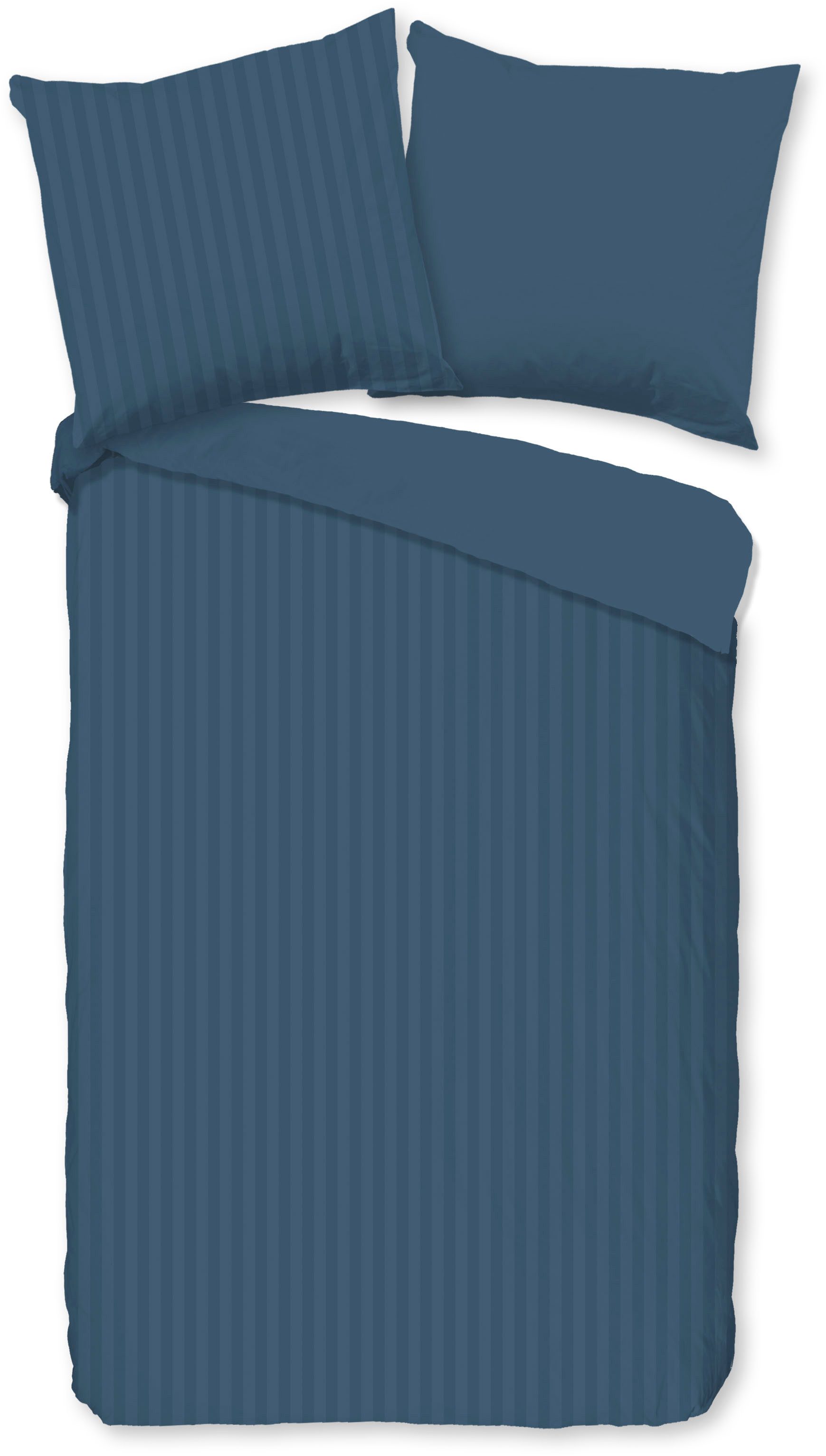 Descanso Wendebettwäsche Hotel Sevilla, Satin, 3 teilig, Satin, Reißverschluss, Wende, Luxe, Streifen, uni – Bild 2 von 5