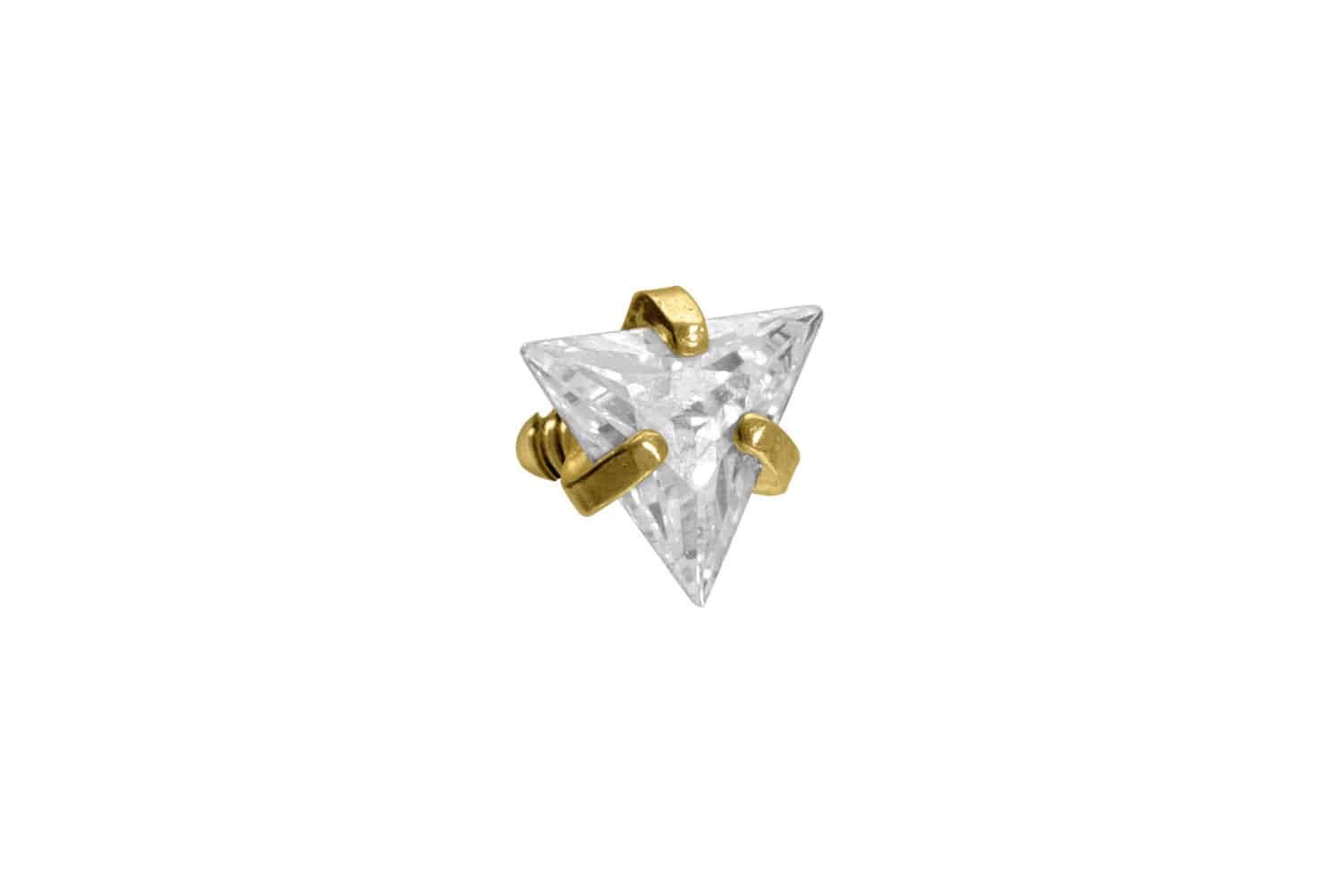 PIERCINGLINE Piercing-Set Titan Schraubaufsatz mit Außengewinde EINGEFASSTES KRISTALLDREIECK (Schraub-Aufsätze, 1-tlg)