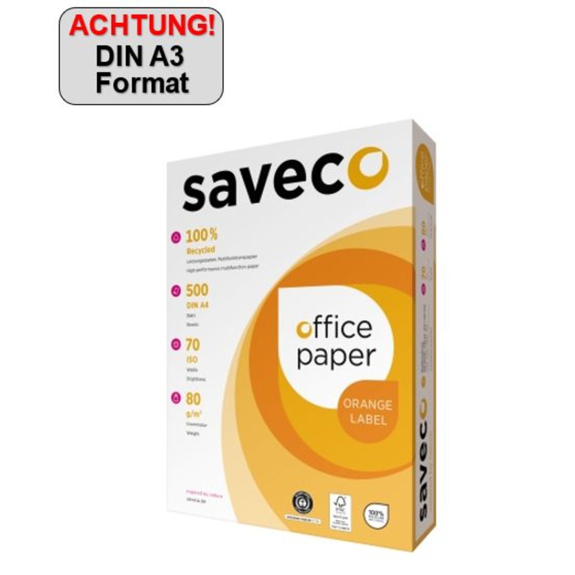 Kopierpapier Saveco Копировальная бумага Orange 100000006 A3 80g weiß 500 Blatt