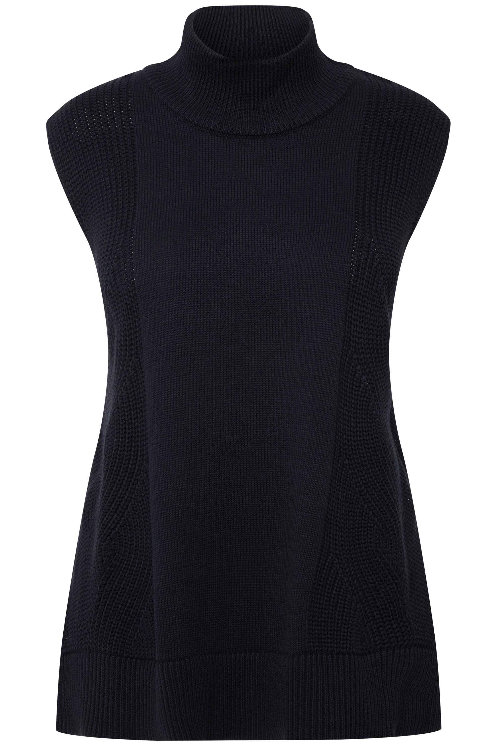 Ulla Popken Pullunder Pullunder Zopfmuster Stehkragen ärmellos günstig online kaufen