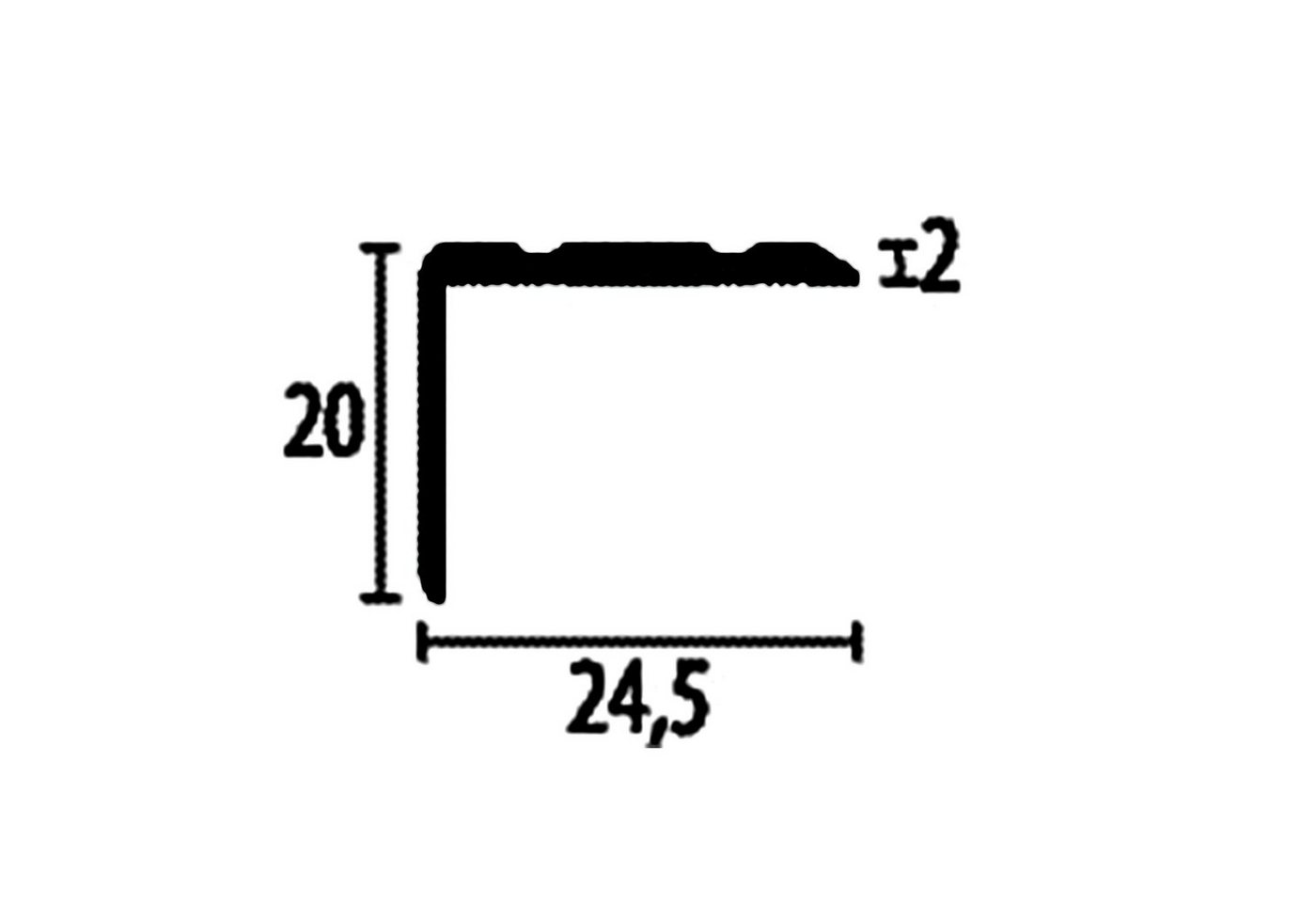 Thumbnail - PROVISTON Winkelprofil Aluminium, 24.5 x 2700 mm, Schwarz, Treppenkanten- & Winkelprofile