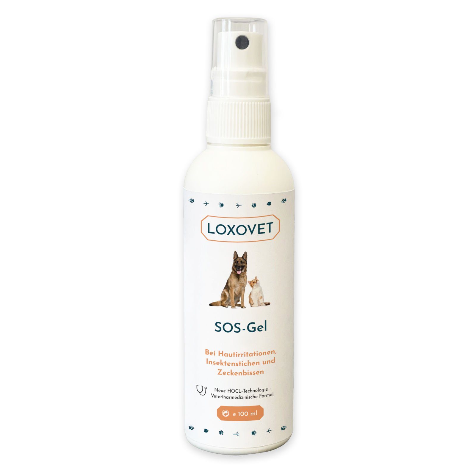 Loxovet Wundpflaster Loxovet SOS-Gel 100 ml - zur Reinigung und Pflege von Wunden, Für Hunde, Katzen und andere Haustiere