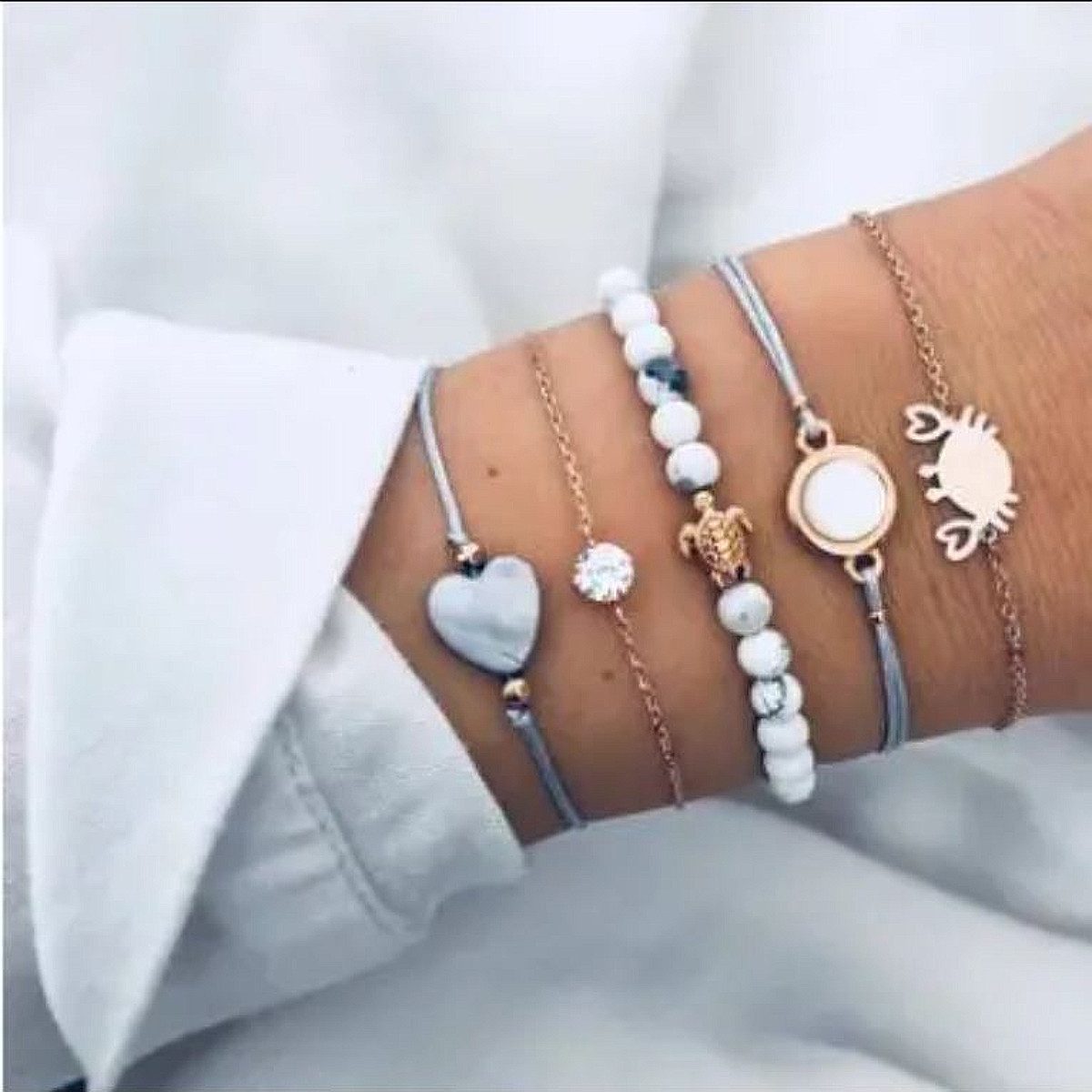 KARMA Armband Set Armbandset Boho Gold günstig online kaufen