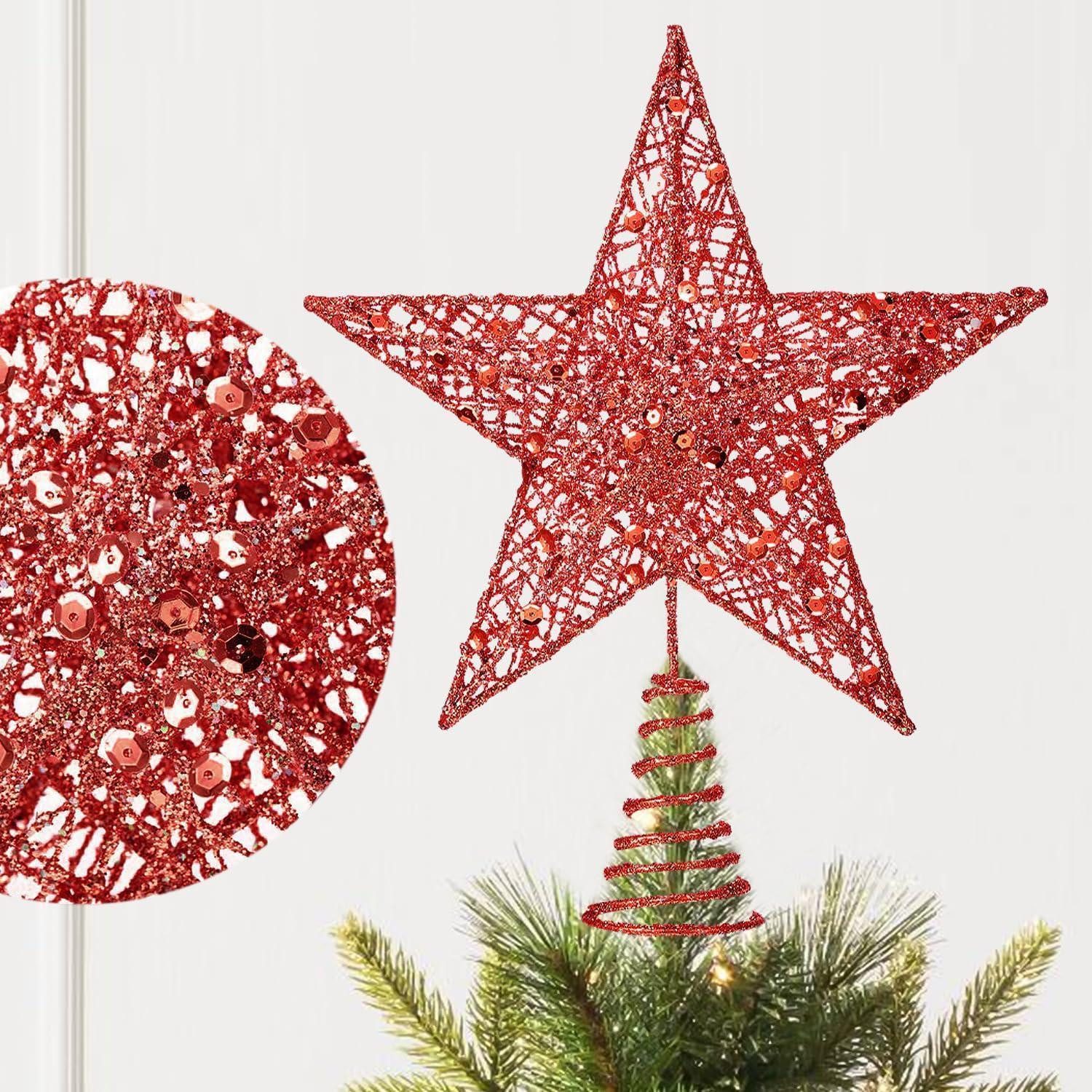 LuxusKollektion Christbaumspitze Christbaumspitze Stern Rot 25cm