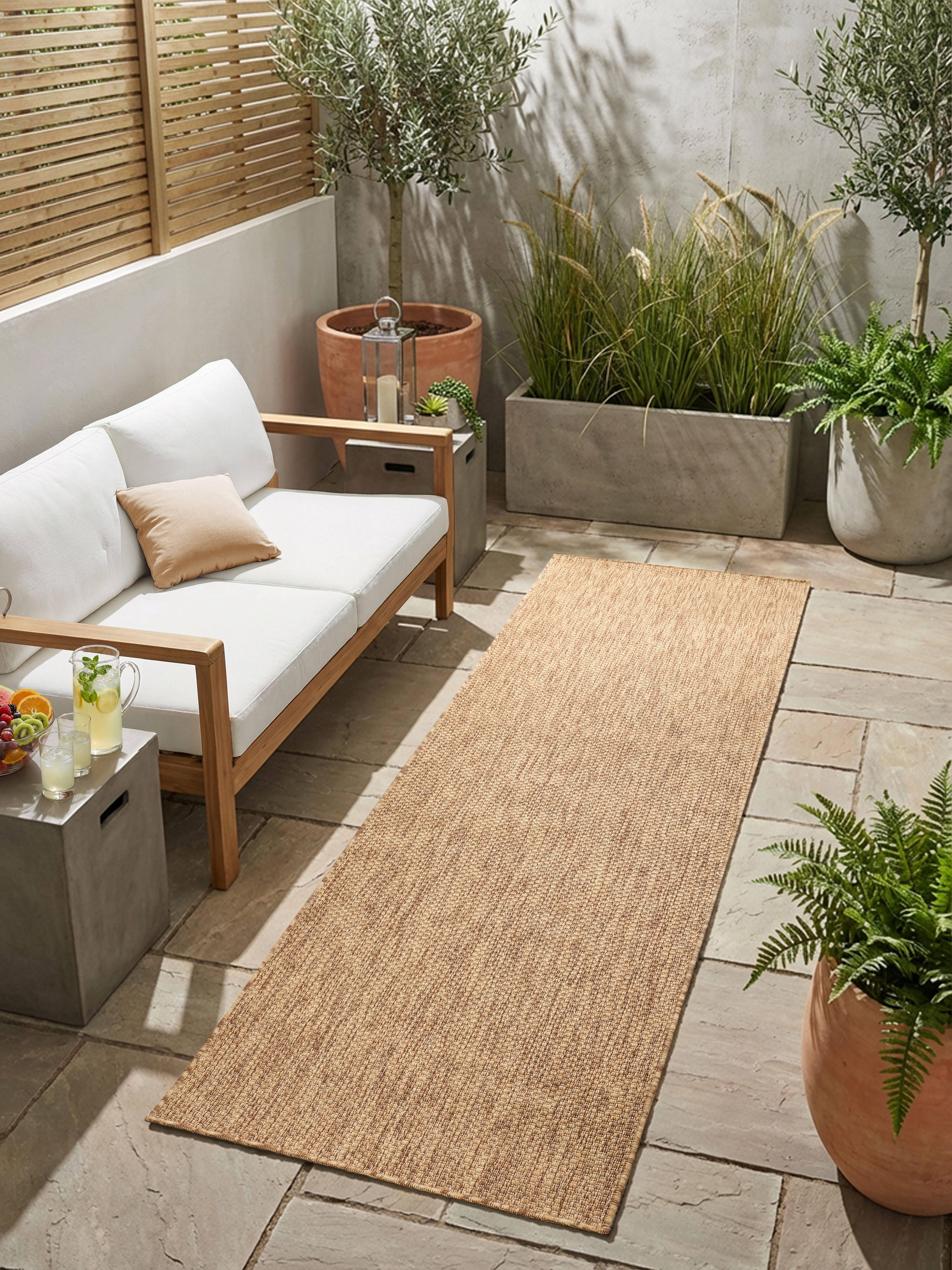 Bruno Banani Teppich Venezia, auch als Läufer, rechteckig, Höhe: 4 mm, In- und Outdoor geeignet, Sisal-Optik, Wetterfest & UV-beständig