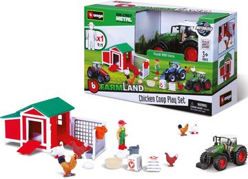 Bburago Spielwelt Farmland, Hühnerstall, inkl. FENDT Traktor