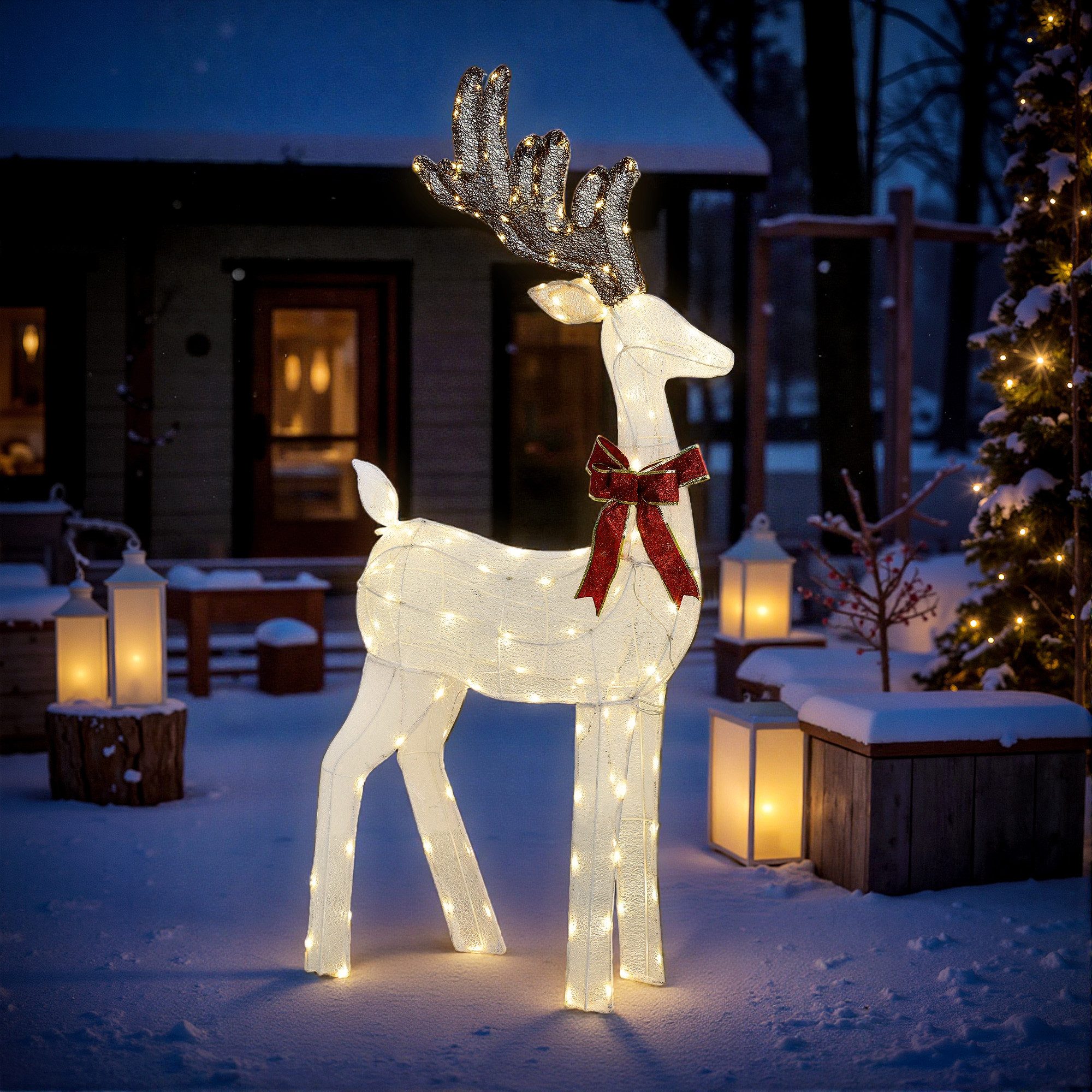 Outsunny Weihnachtsfigur LED Rentier (137er LED Rentier, 1 St., Weihnachtsd günstig online kaufen