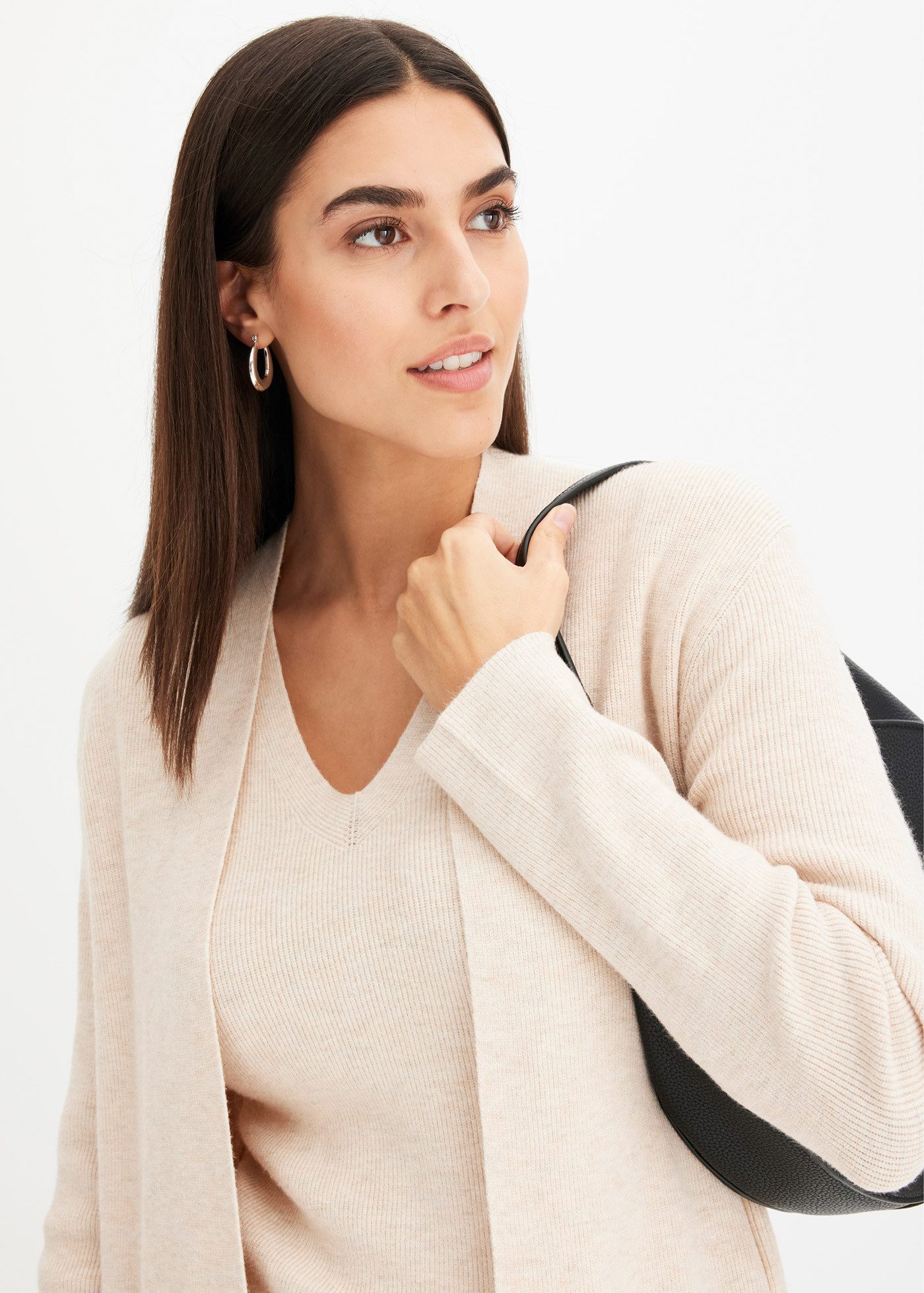 bonprix Longstrickjacke (1-tlg) Oversize-Passform, eleganter Stil, ohne Verschluss