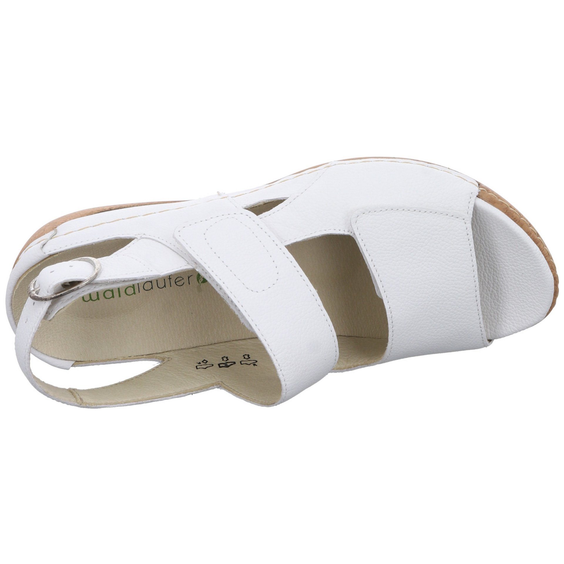 Damen Heliett Lederkombination Sandalette Riemchensandalen weiss Waldläufer Sandale