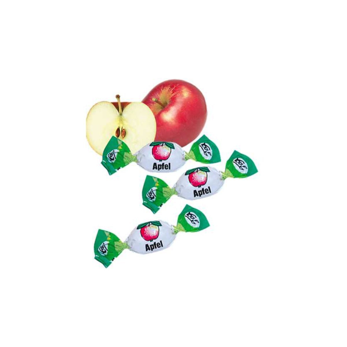 Edel Süßigkeit, Edel Apfel Bonbons mit flüssiger Apfelfüllung und gewickelt 100g