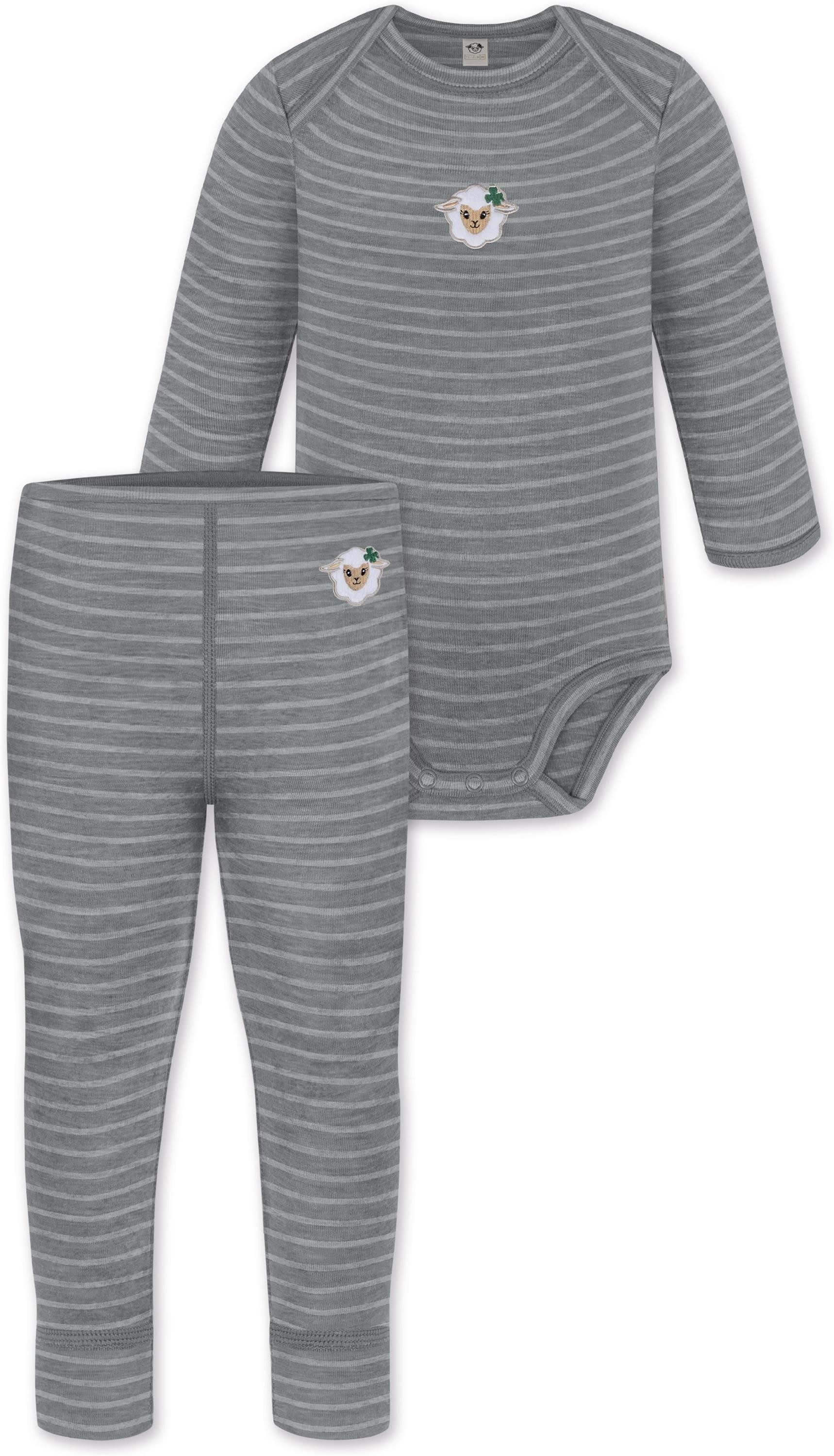 Langarmwickelbody Merino Body Langarm und Baby Merino Hose