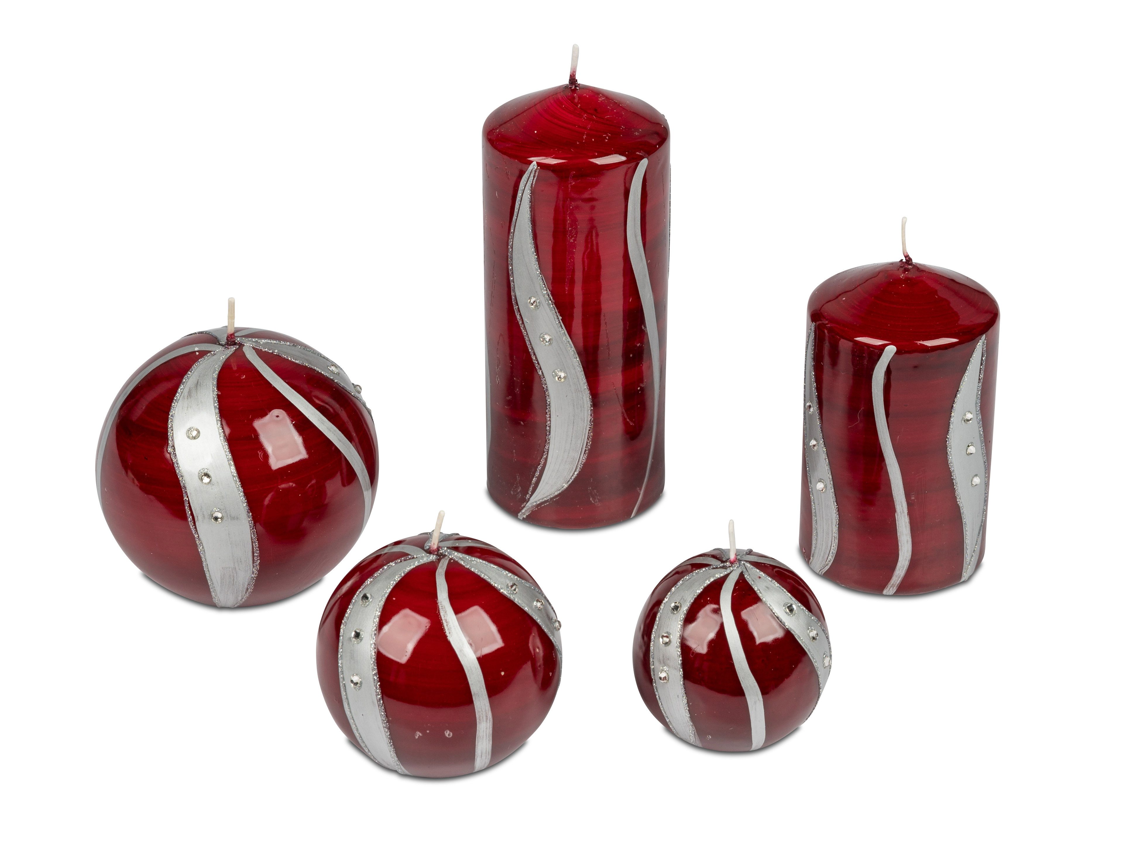 formano Kugelkerze Stimmungsvolle Echtwachskerze Spirale Weiß oder Rot günstig online kaufen