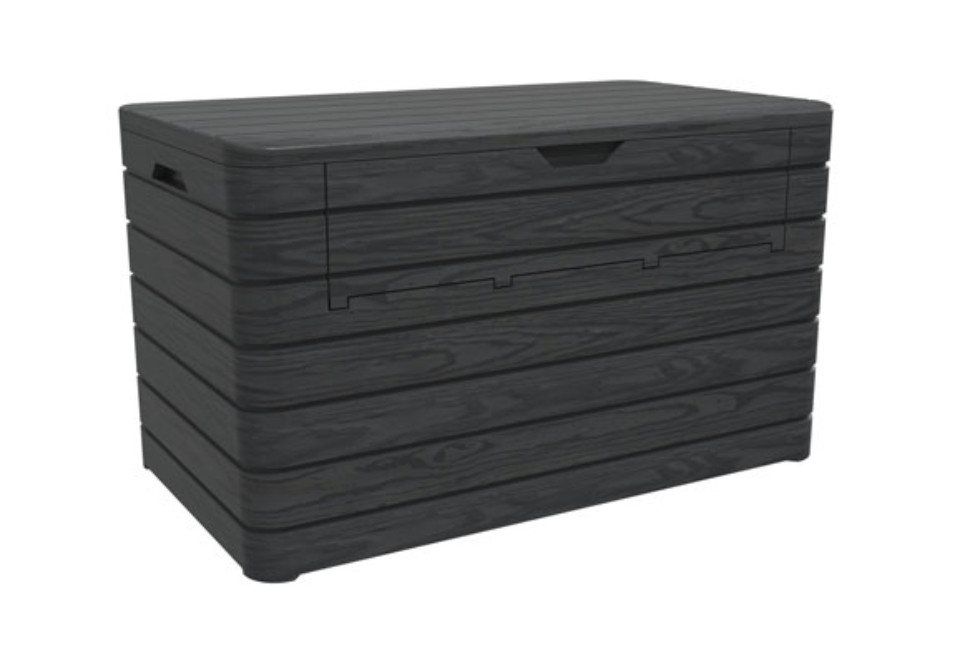 ONDIS24 Kissenbox Dolomiti XXL Auflagenbox anthrazit 970 L, Aufbewahrungsbox Sitztruhe, UV & witterungsbeständig