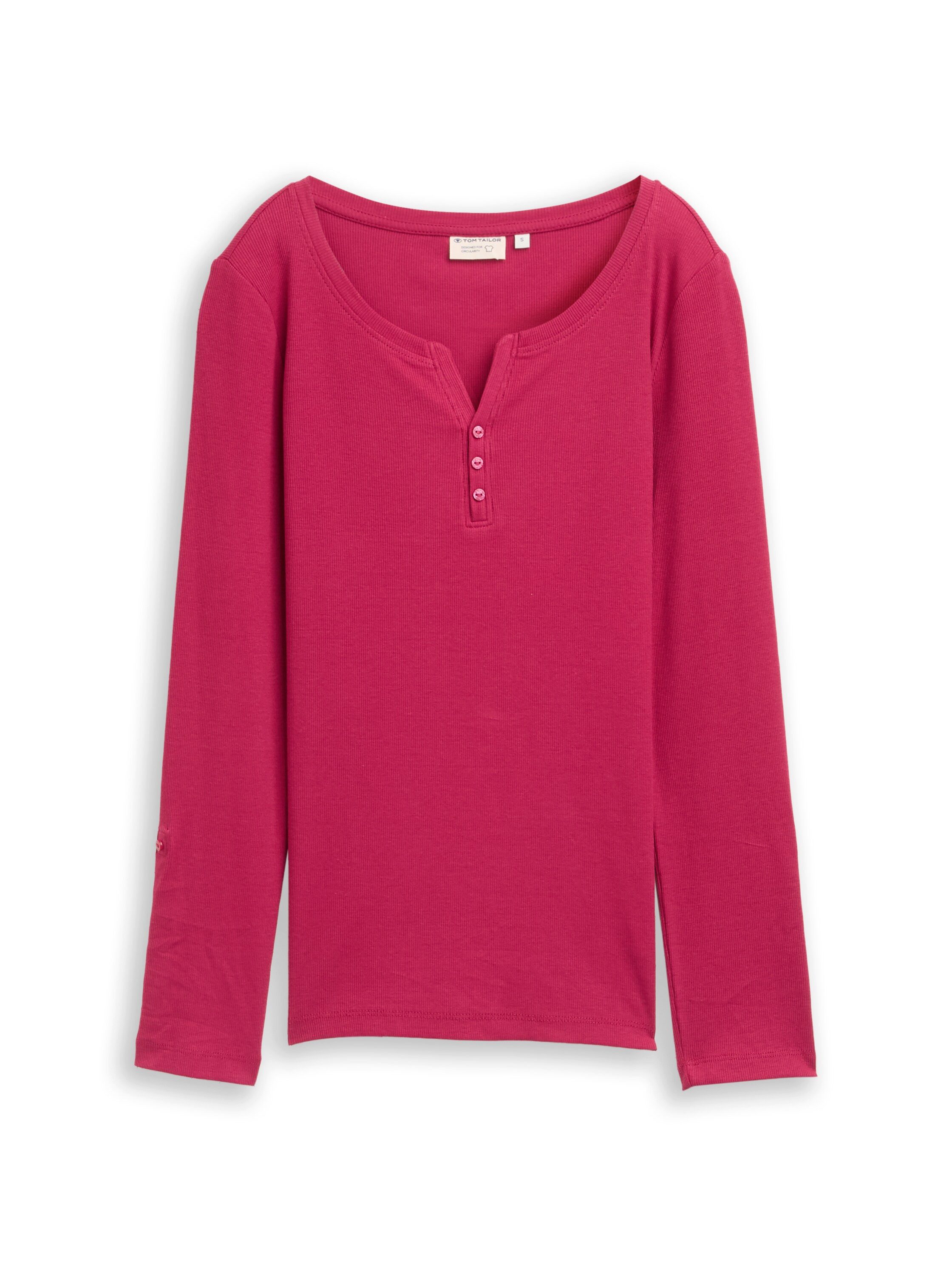 TOM TAILOR Henleyshirt mit Turn-Up-Arm