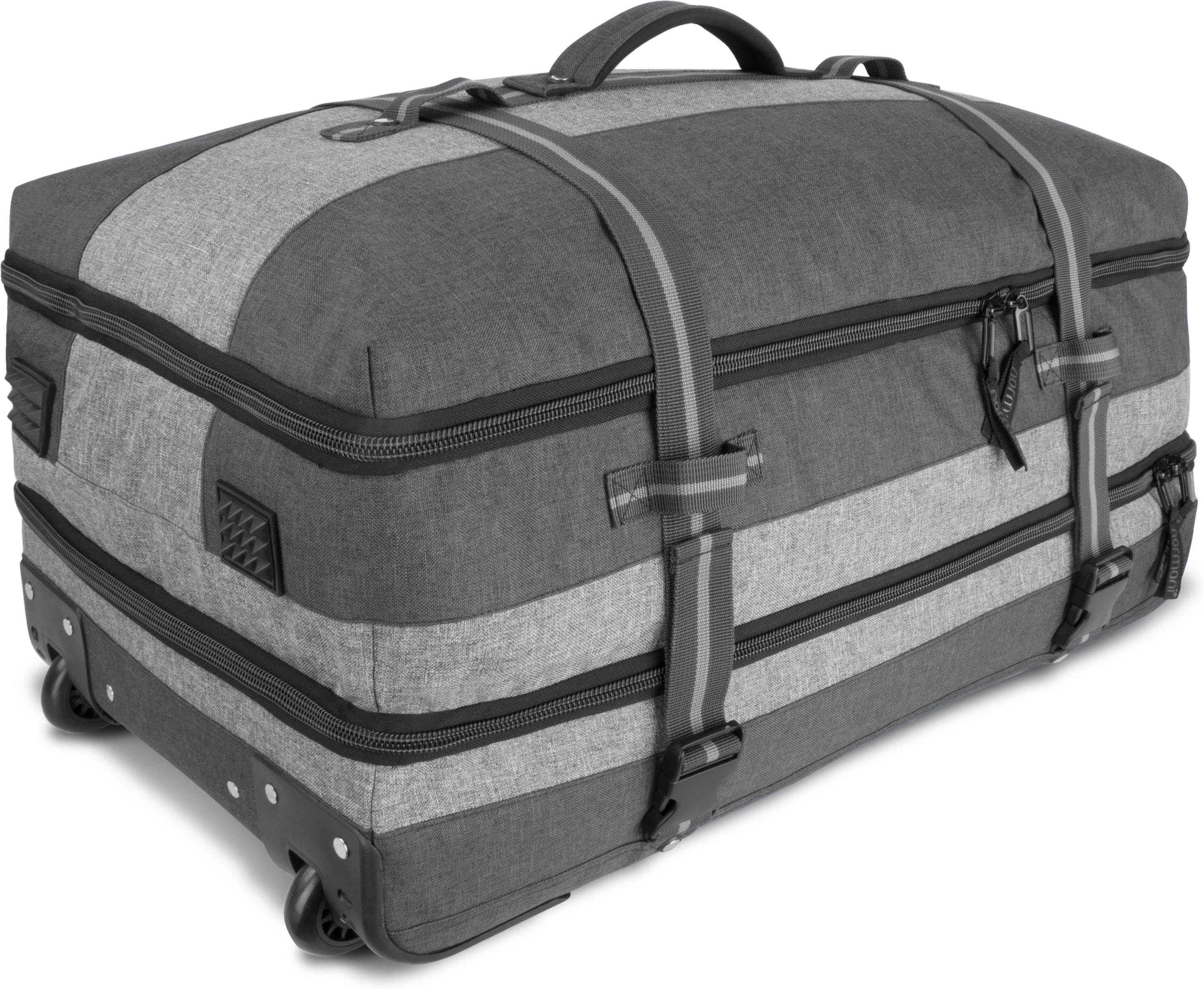 clevere Reisetasche Dunkelgrau/Grau Fächeraufteilung mit Trolley Reisetasche Aurori 125, normani