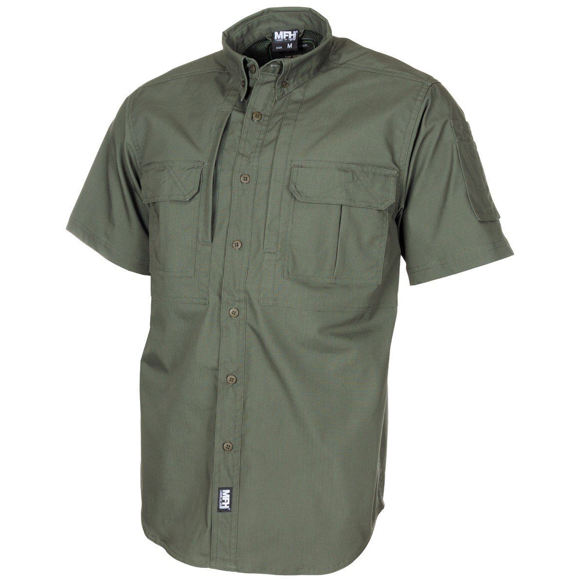 Outdoorhemd Hemd Outdoor, kurzarm, oliv, Teflon, Rip Stop